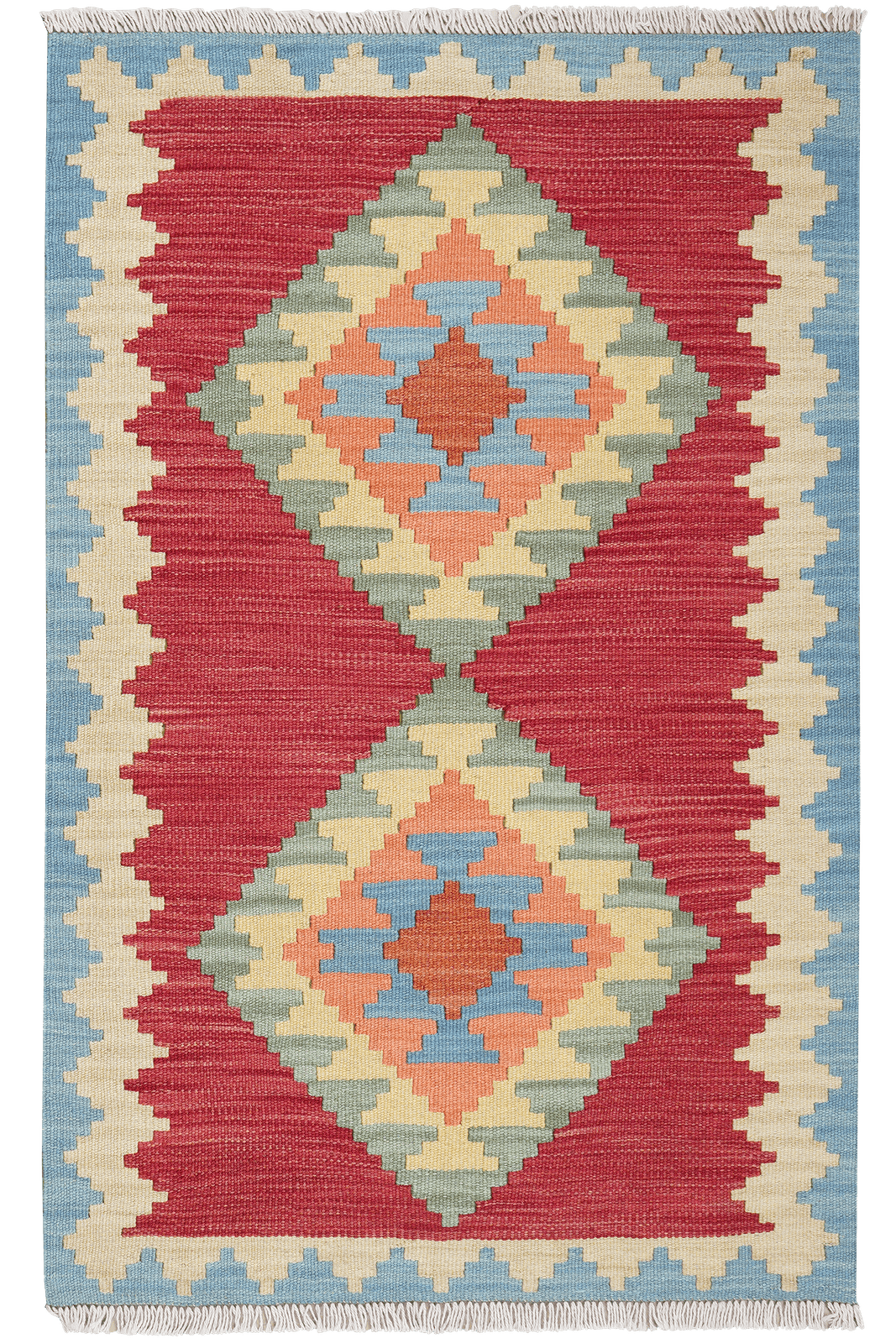 Kelim Gashgai — Handmade, 82x126 cm, Red, 100% Virgin Wool | Main view