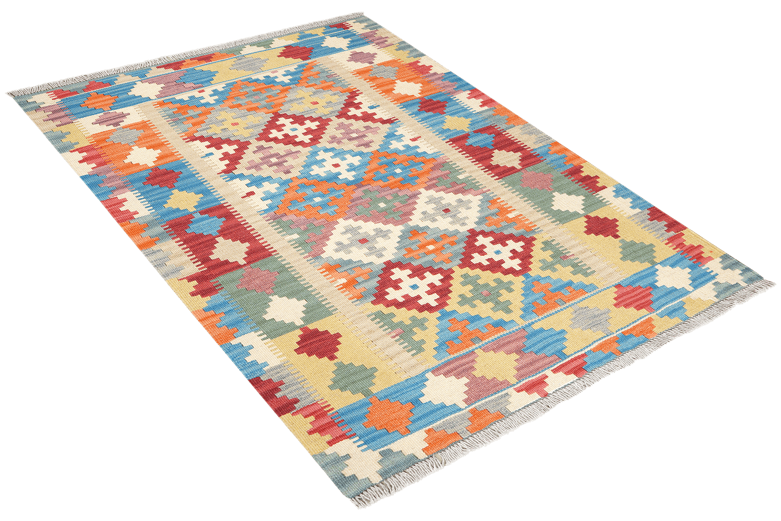 Kelim Gashgai — Handmade, 103x146 cm, Multicolor, 100% Virgin Wool | View 4