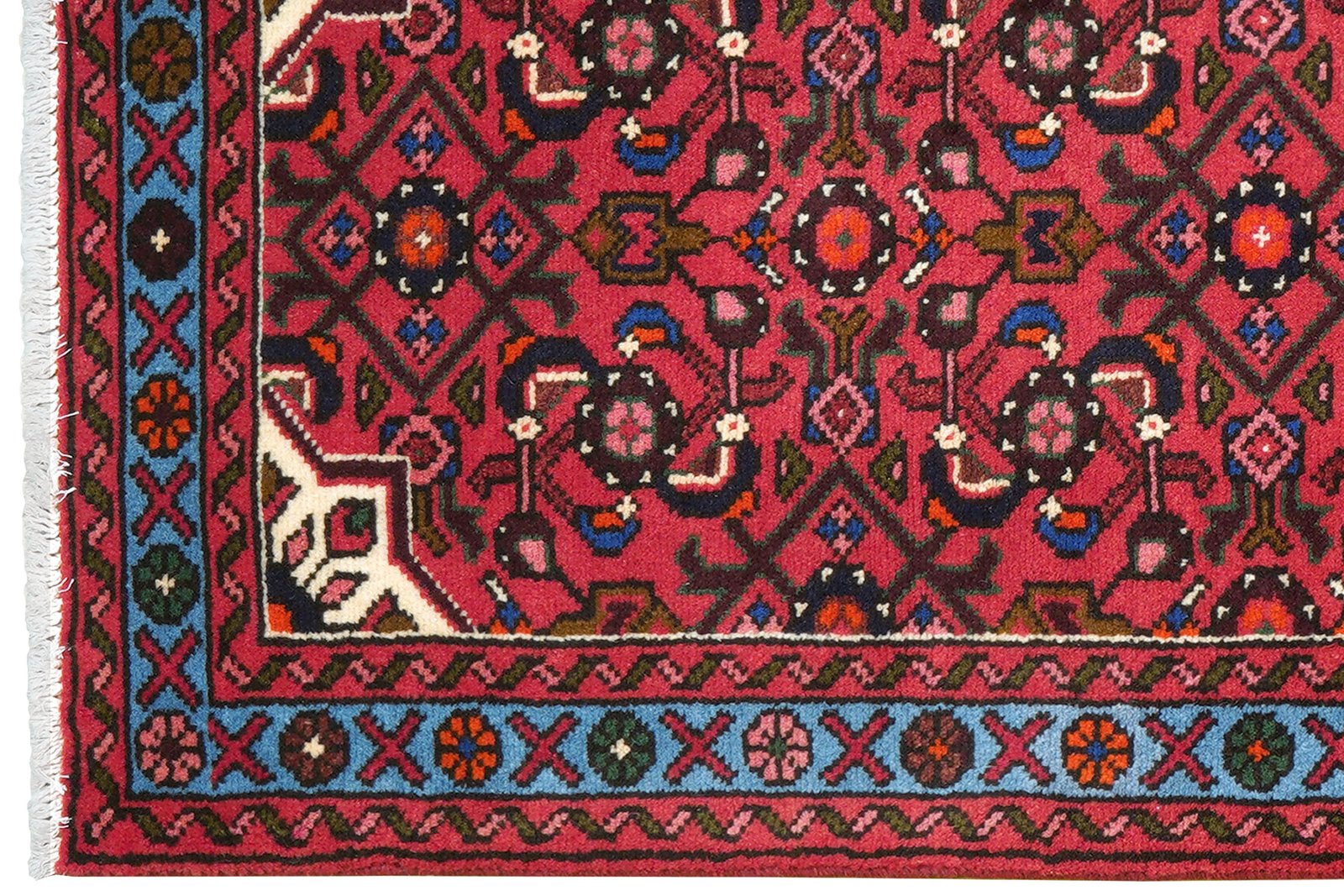 Hosseinabad — Hand-knotted, 69x196 cm, Red, 100% Virgin Wool | View 3