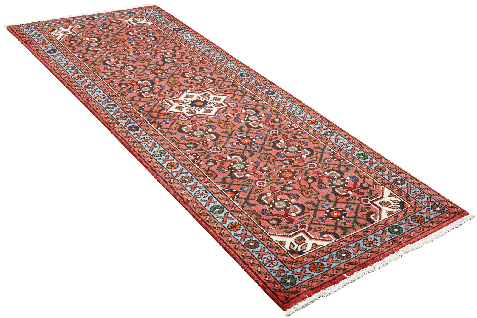 Hosseinabad — Hand-knotted, 69x191 cm, Red, 100% Virgin Wool | View 4
