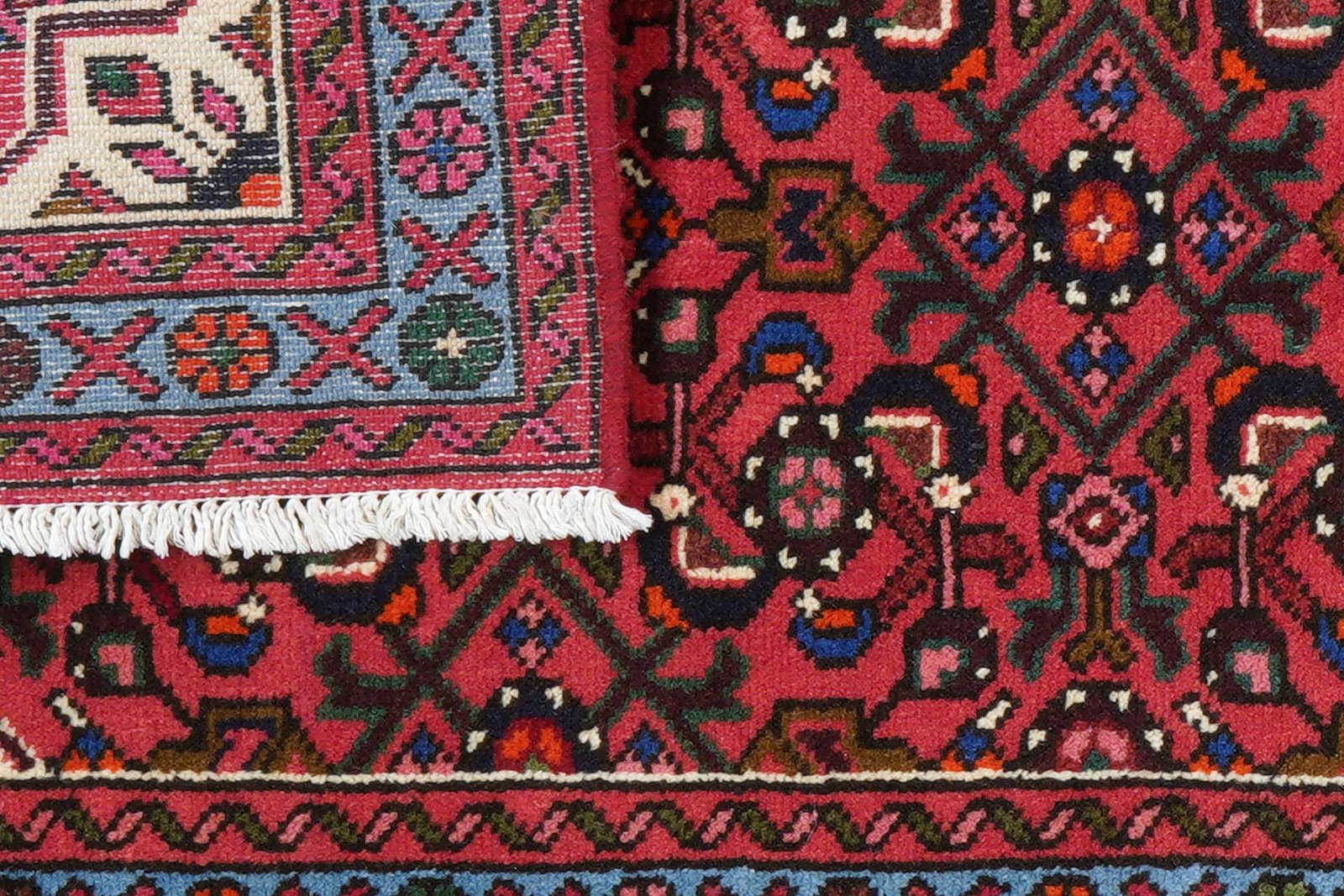 Hosseinabad — Hand-knotted, 69x191 cm, Red, 100% Virgin Wool | View 7