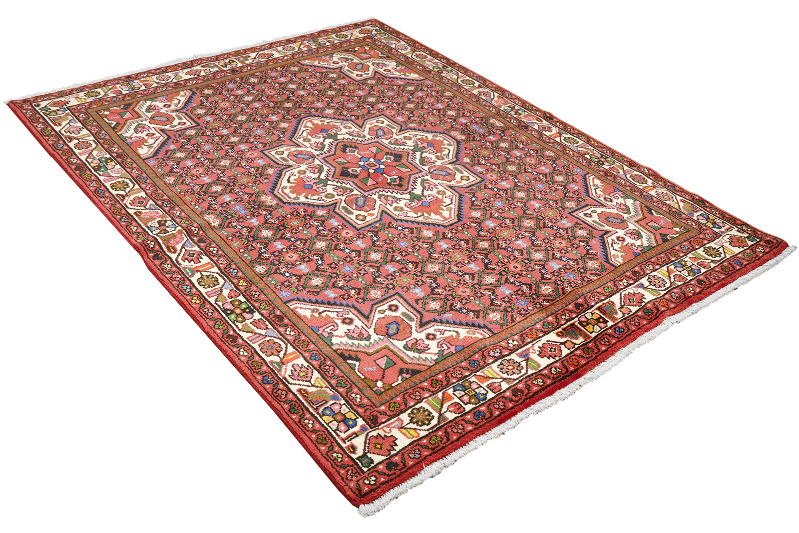Hosseinabad — Hand-knotted, 155x210 cm, Red, 100% Virgin Wool | View 4