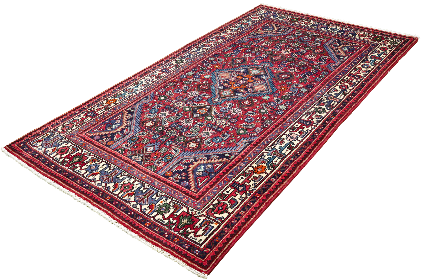 Assadabad — Hand-knotted, 121x214 cm, Red, 100% Virgin Wool | View 5