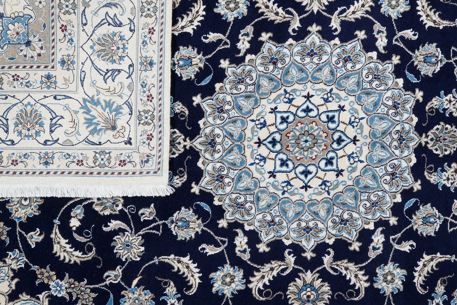 Nain 12La — Hand-knotted, 196x294 cm, Blue, 100% Virgin Wool | View 7