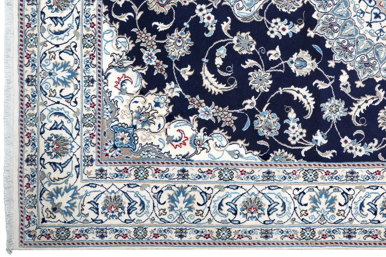 Nain 12La — Hand-knotted, 197x298 cm, Blue, 100% Virgin Wool | View 3