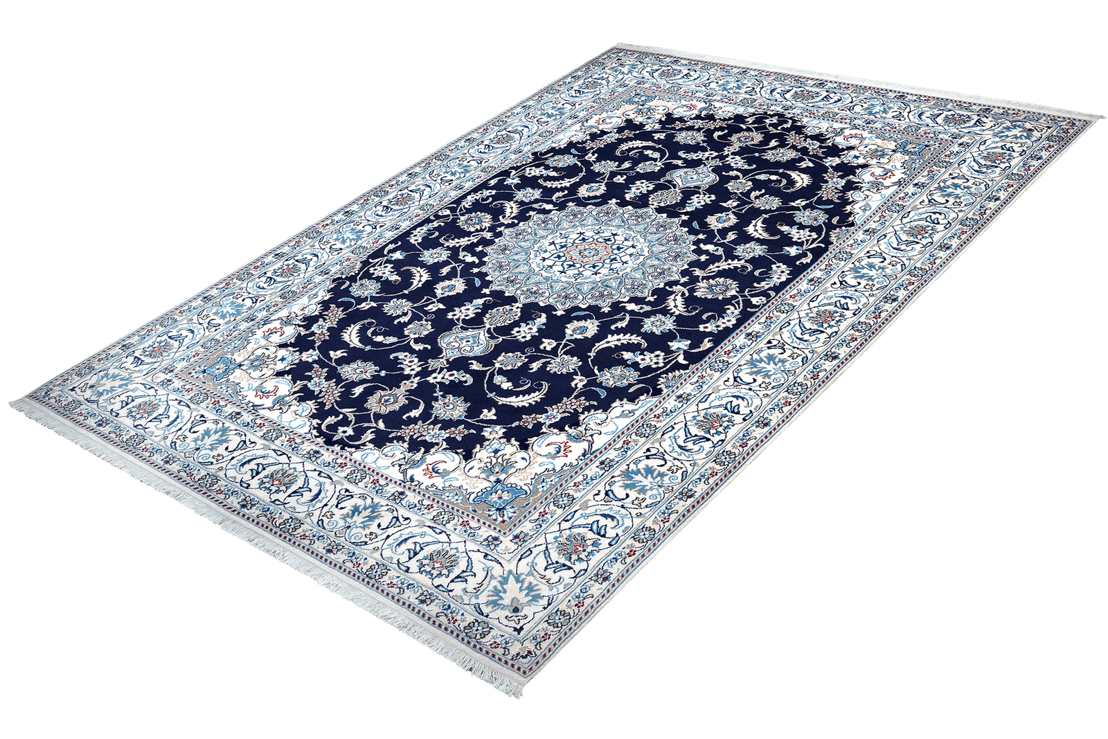 Nain 12La — Hand-knotted, 197x298 cm, Blue, 100% Virgin Wool | View 5