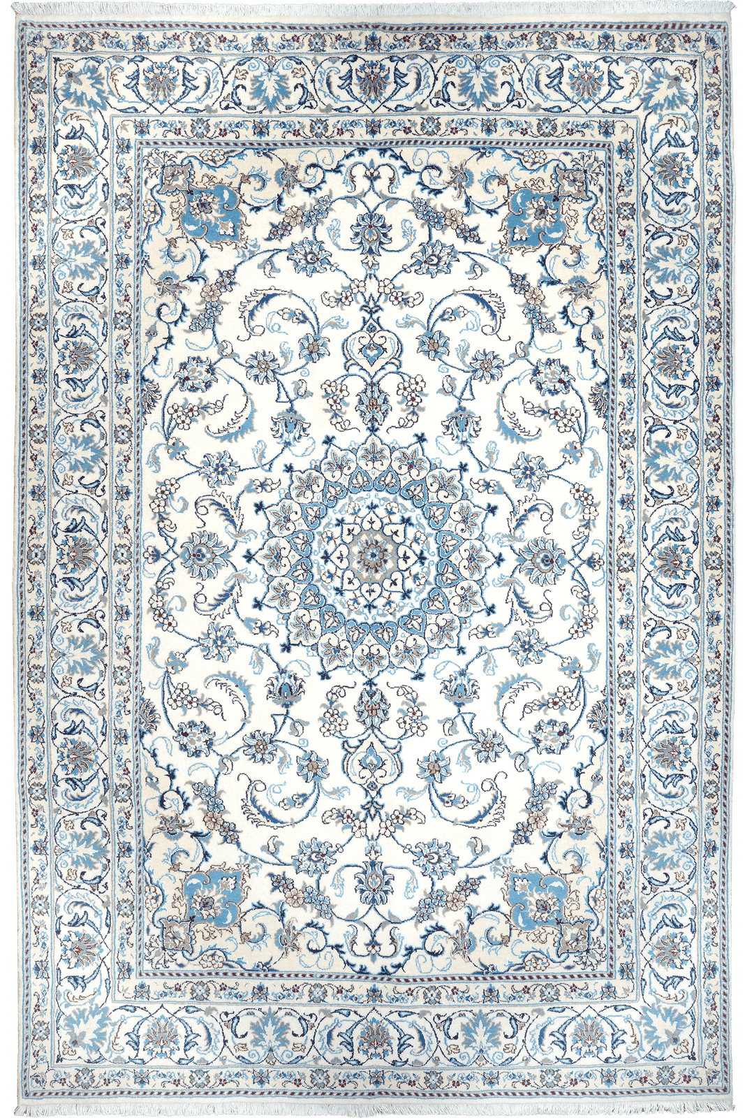 Nain 12La — Hand-knotted, 197x299 cm, Beige, 100% Virgin Wool | Main view