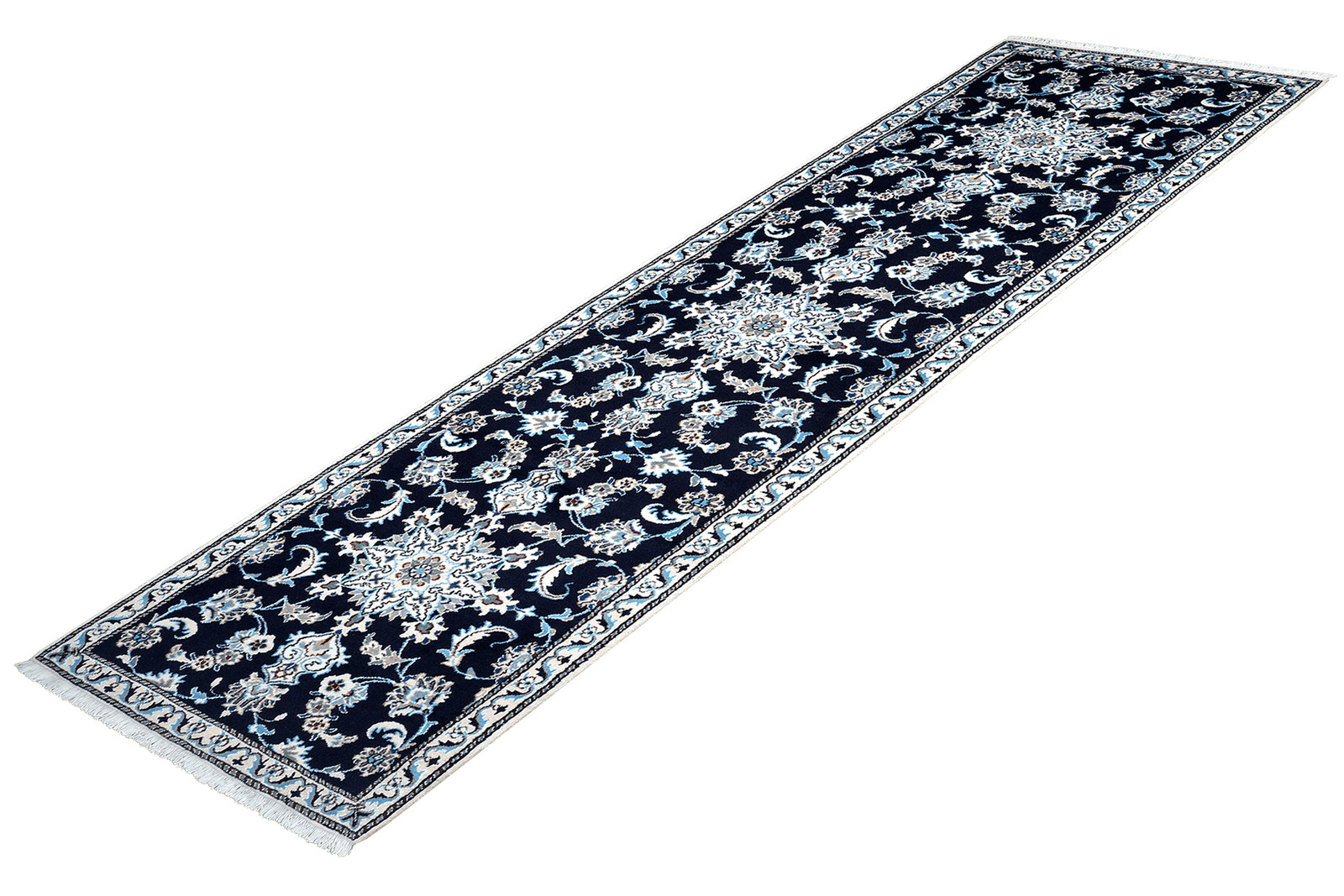 Nain 12La — Hand-knotted, 75x293 cm, Blue, 100% Virgin Wool | View 5
