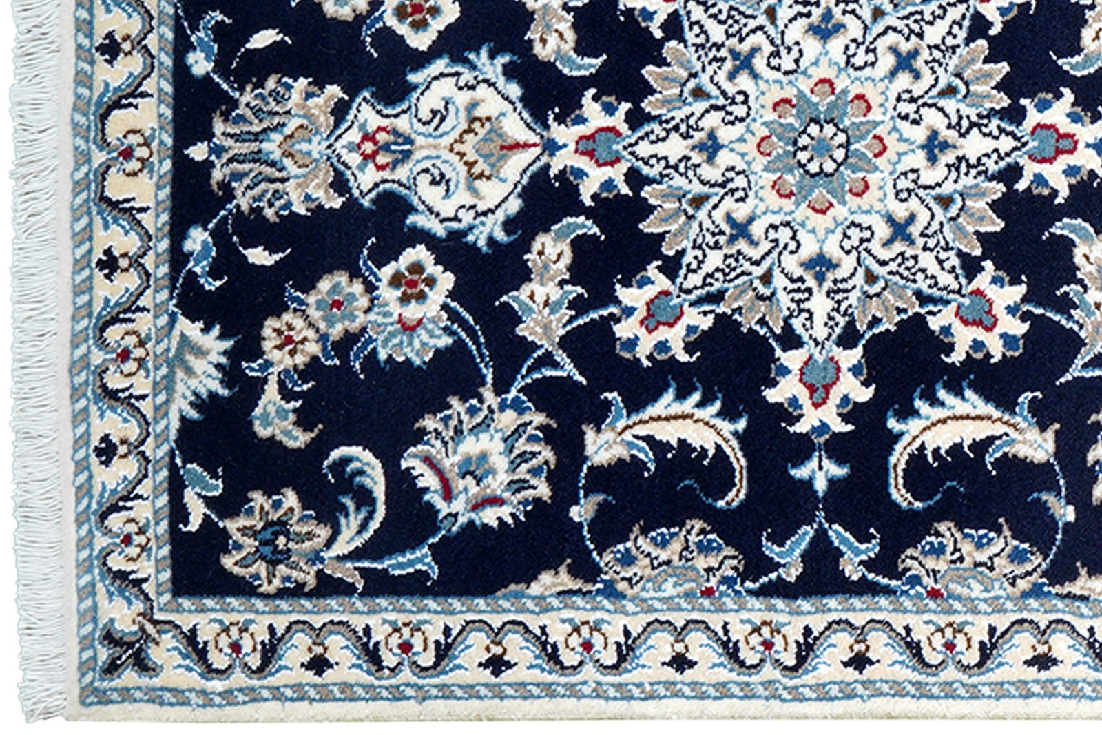 Nain 12La — Hand-knotted, 77x290 cm, Blue, 100% Virgin Wool | View 3
