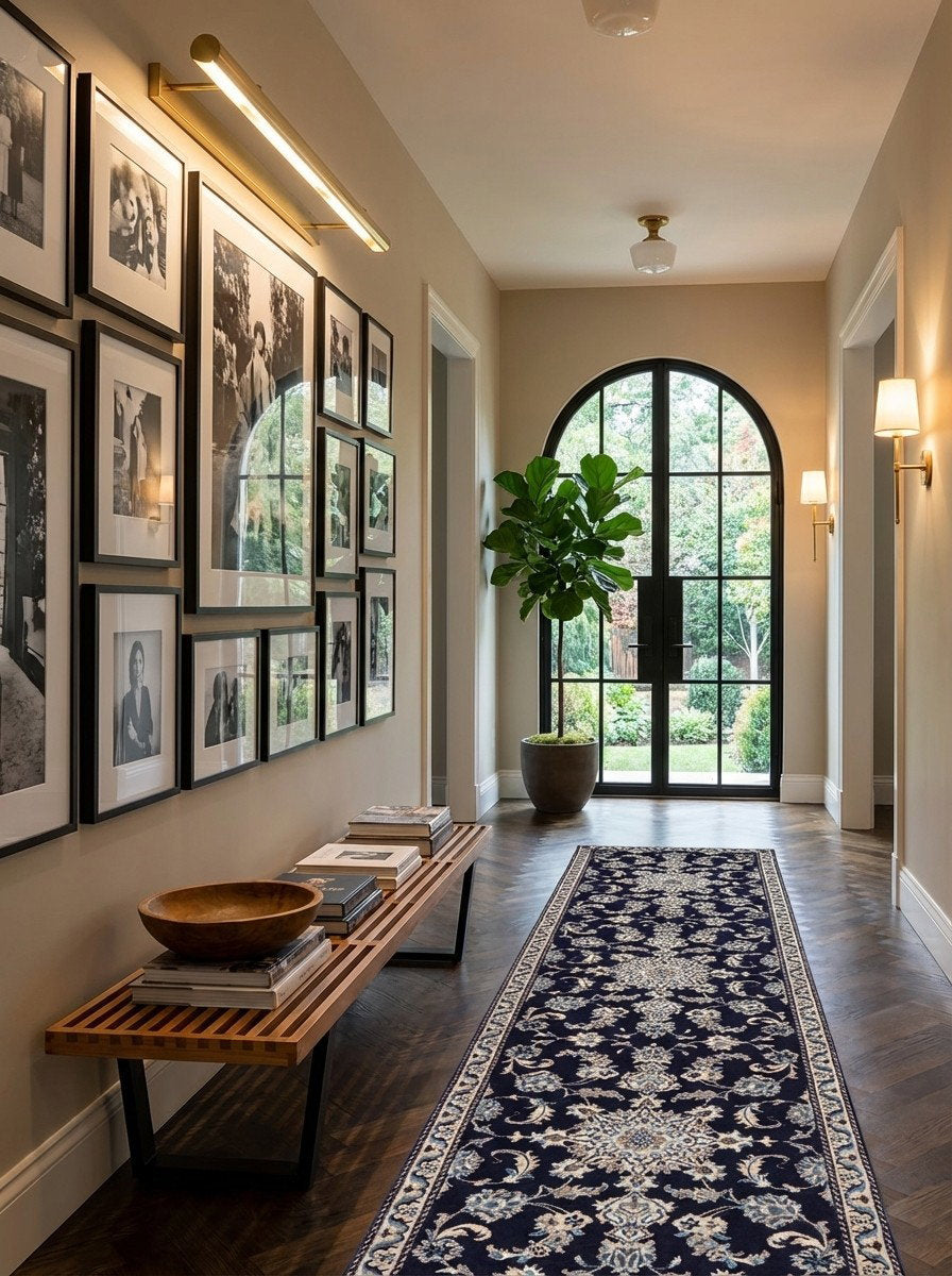 Nain 12La — Handgefertigt, 292x78 cm, Beige, 100% Virgin Wool | Detail view