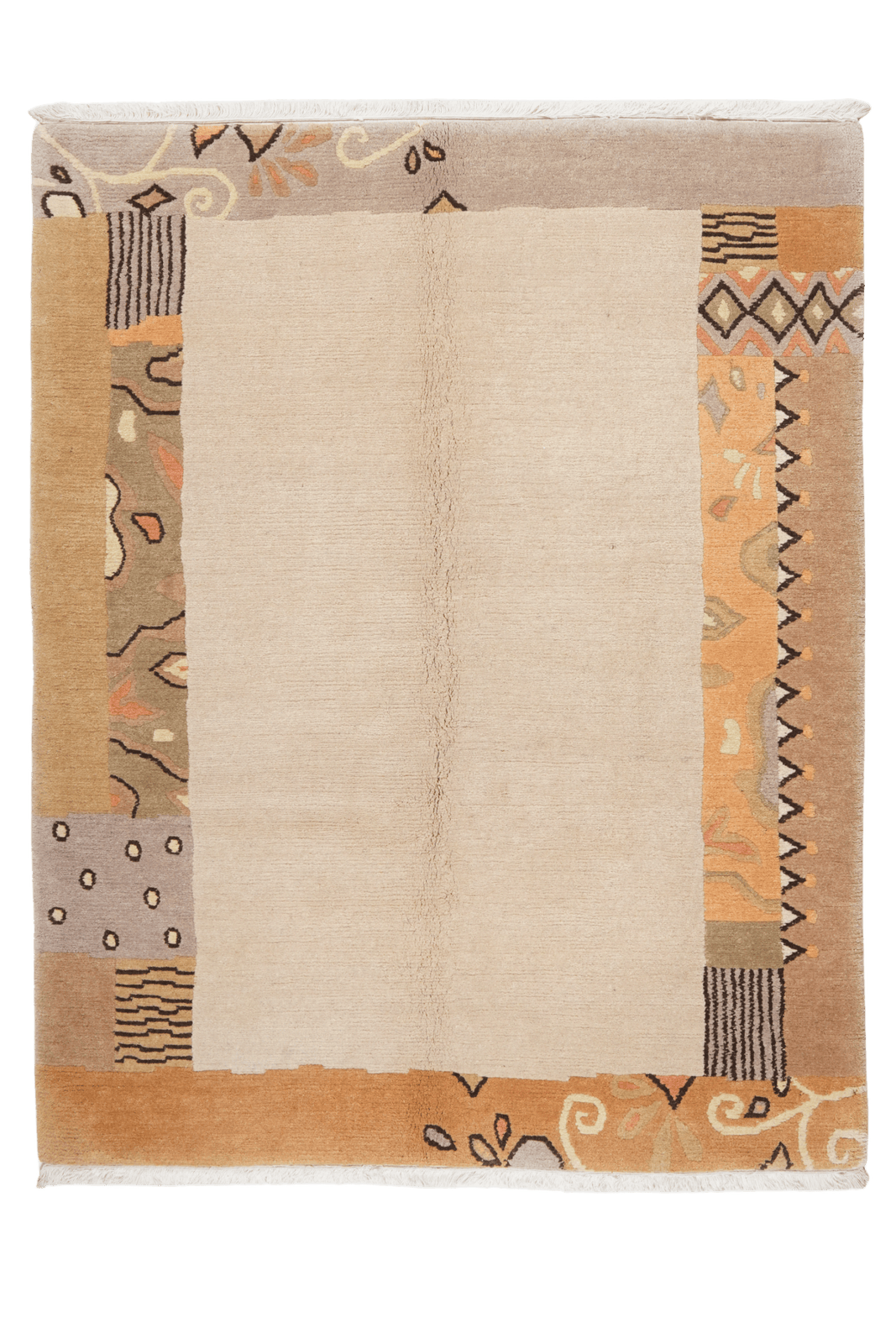 Nepal Priya — Hand-knotted, 152x195 cm, Beige, 100% Virgin Wool | Main view