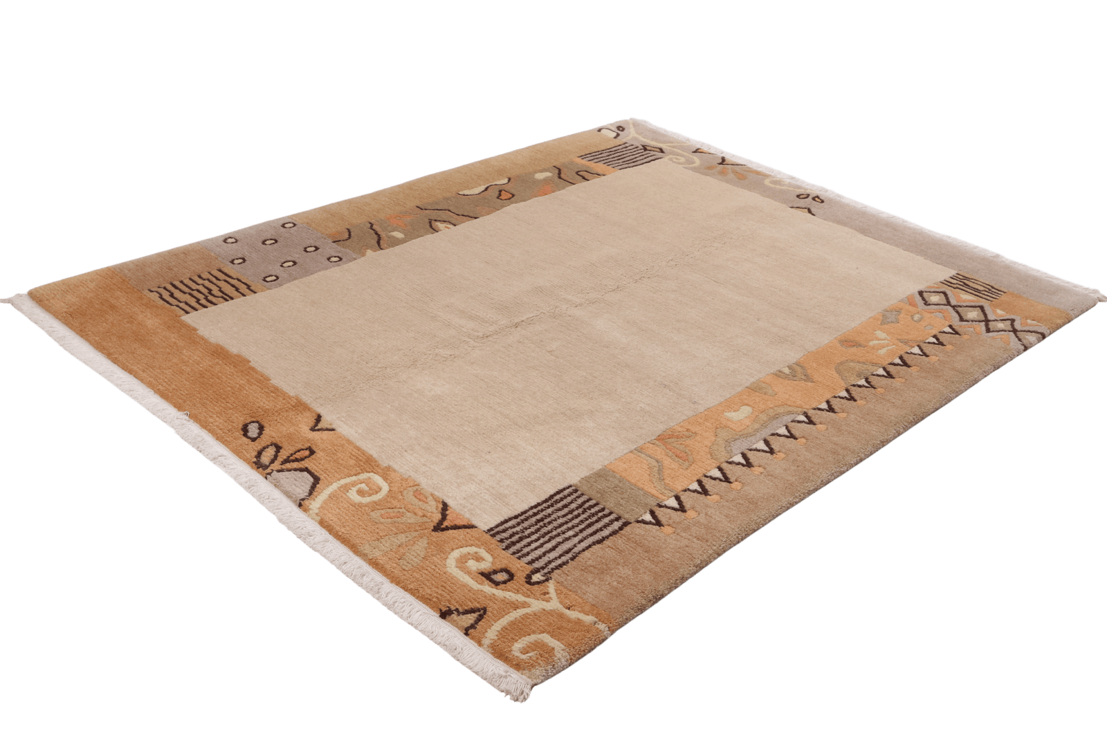 Nepal Priya — Hand-knotted, 152x195 cm, Beige, 100% Virgin Wool | View 6