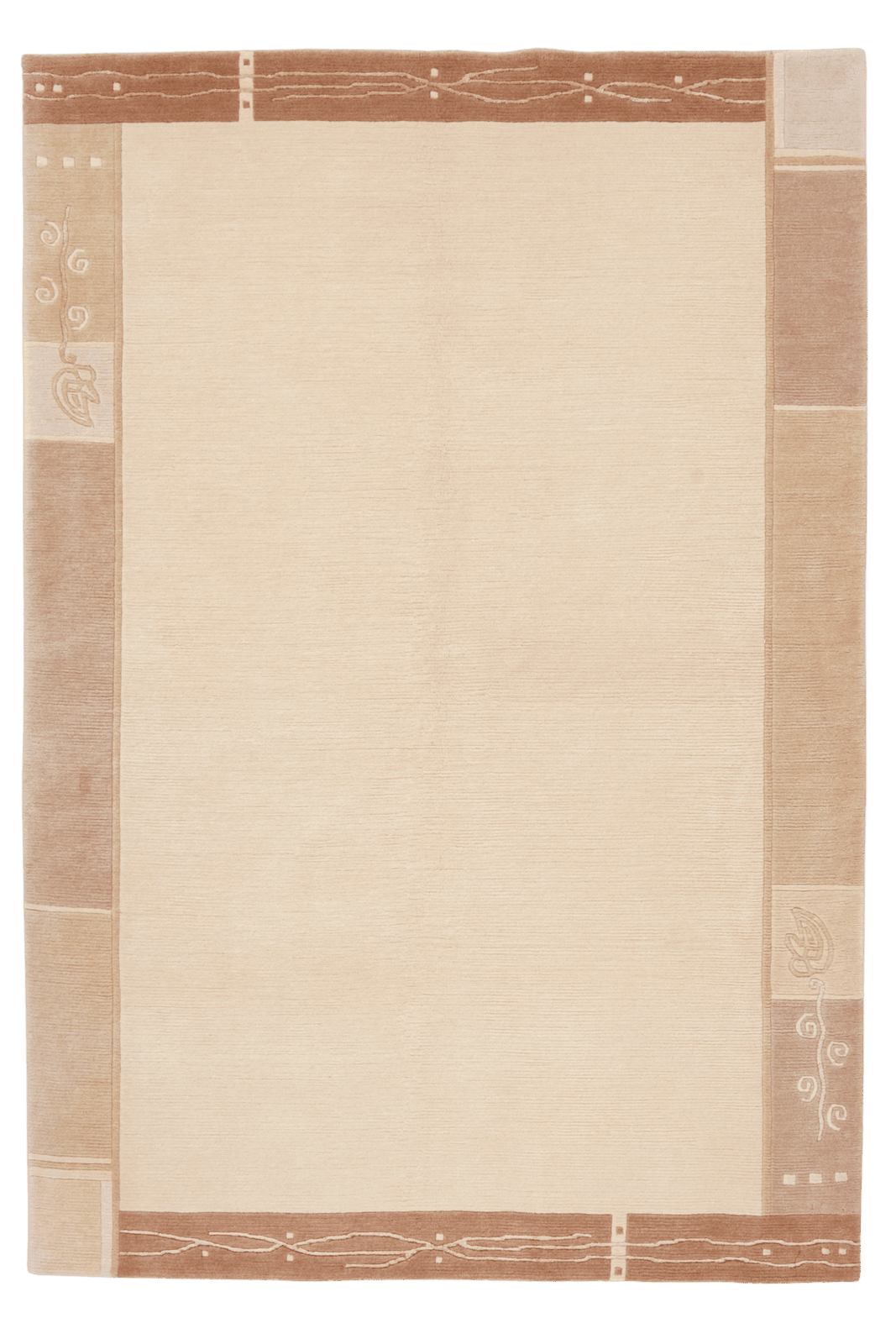 Nepal Neela — Hand-knotted, 142x201 cm, Beige, 100% Virgin Wool | Main view