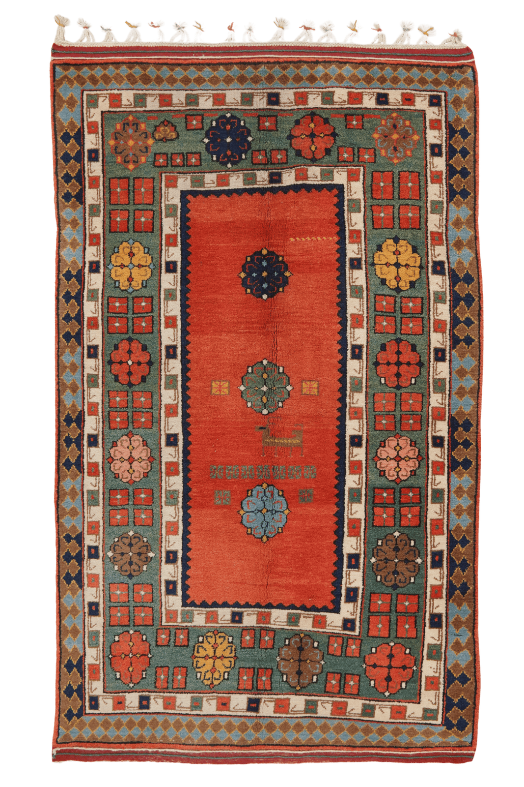 Nepal — Hand-knotted, 130x205 cm, Red, 100% Virgin Wool | Main view