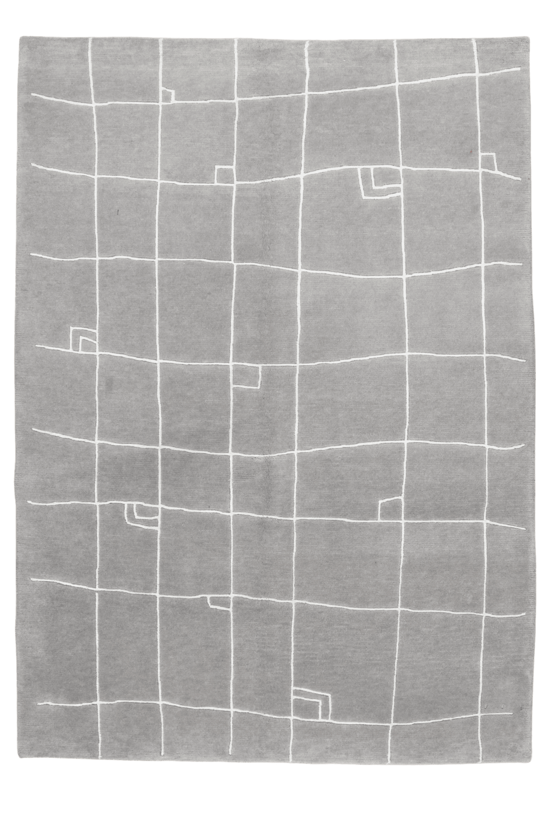 Nepal Sarina — Hand-knotted, 145x202 cm, Grey, 100% Virgin Wool | Main view