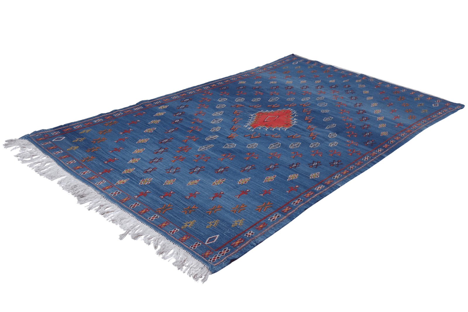 Kelim — Handmade, 149x260 cm, Blue, 100% Virgin Wool | View 6