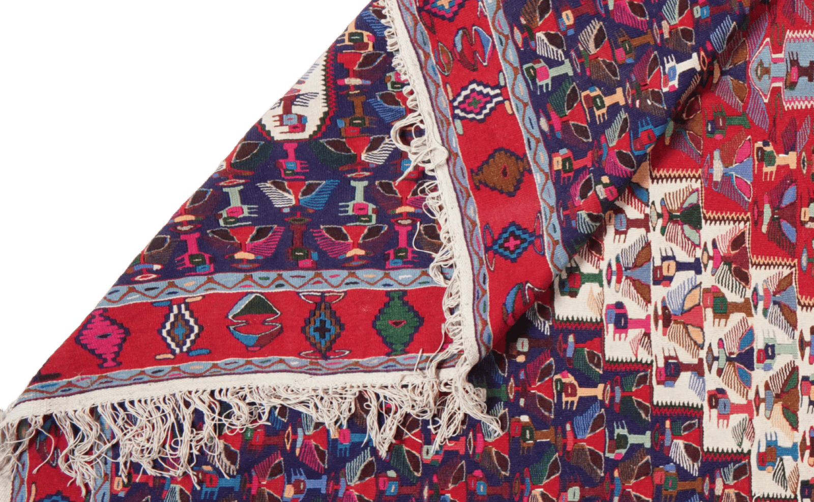 Kelim — Handmade, 197x289 cm, Blue, 100% Virgin Wool | View 5
