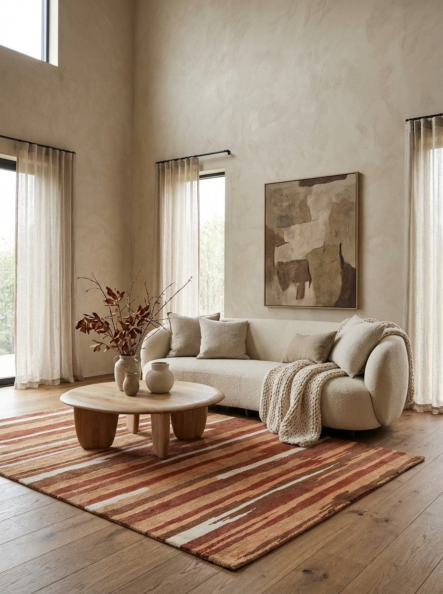 Nepal Lila — Hand-knotted, 172x241 cm, Brown, 100% Virgin Wool | Detail view