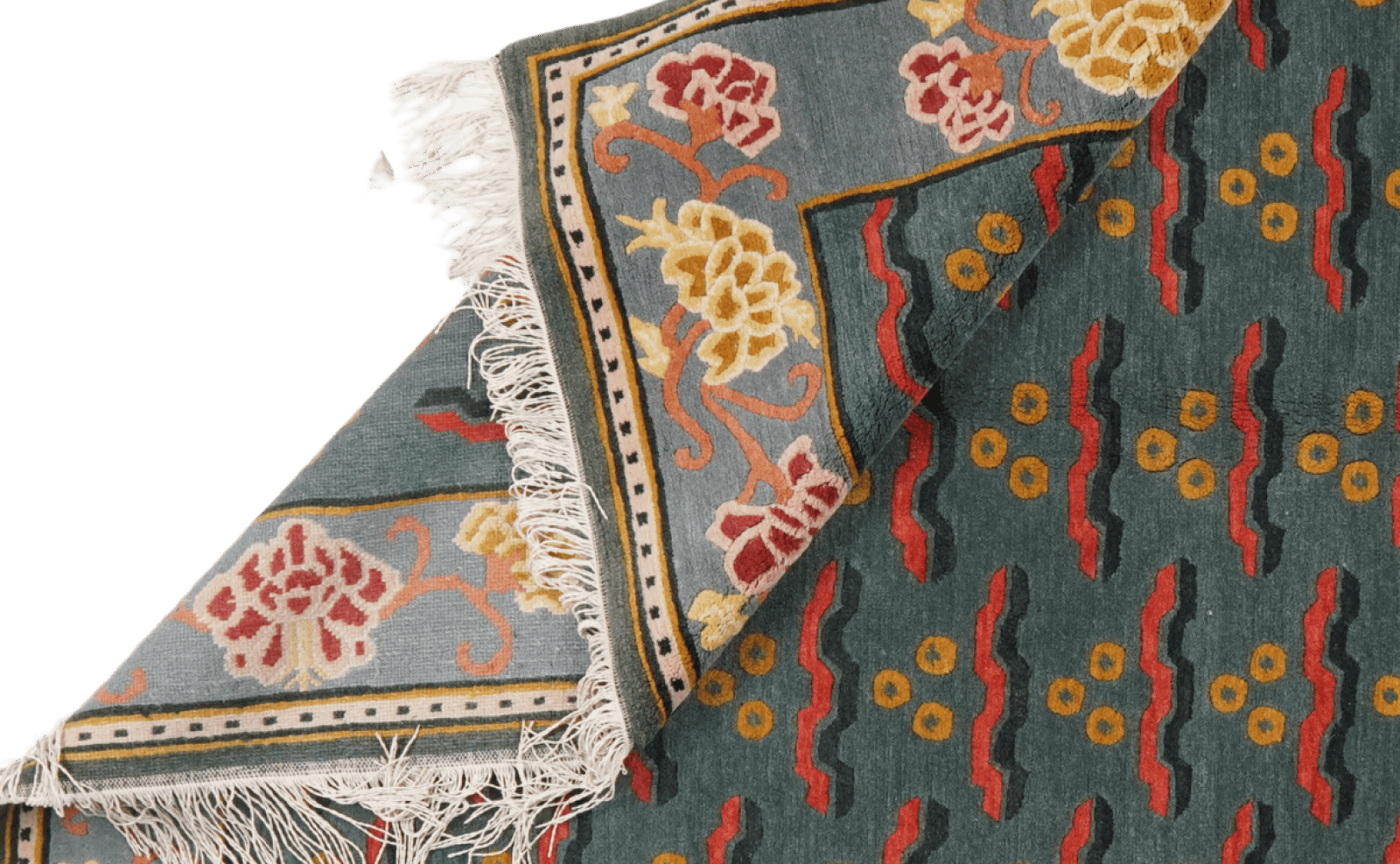Nepal Uma — Hand-knotted, 158x223 cm, Green, 100% Virgin Wool | View 5