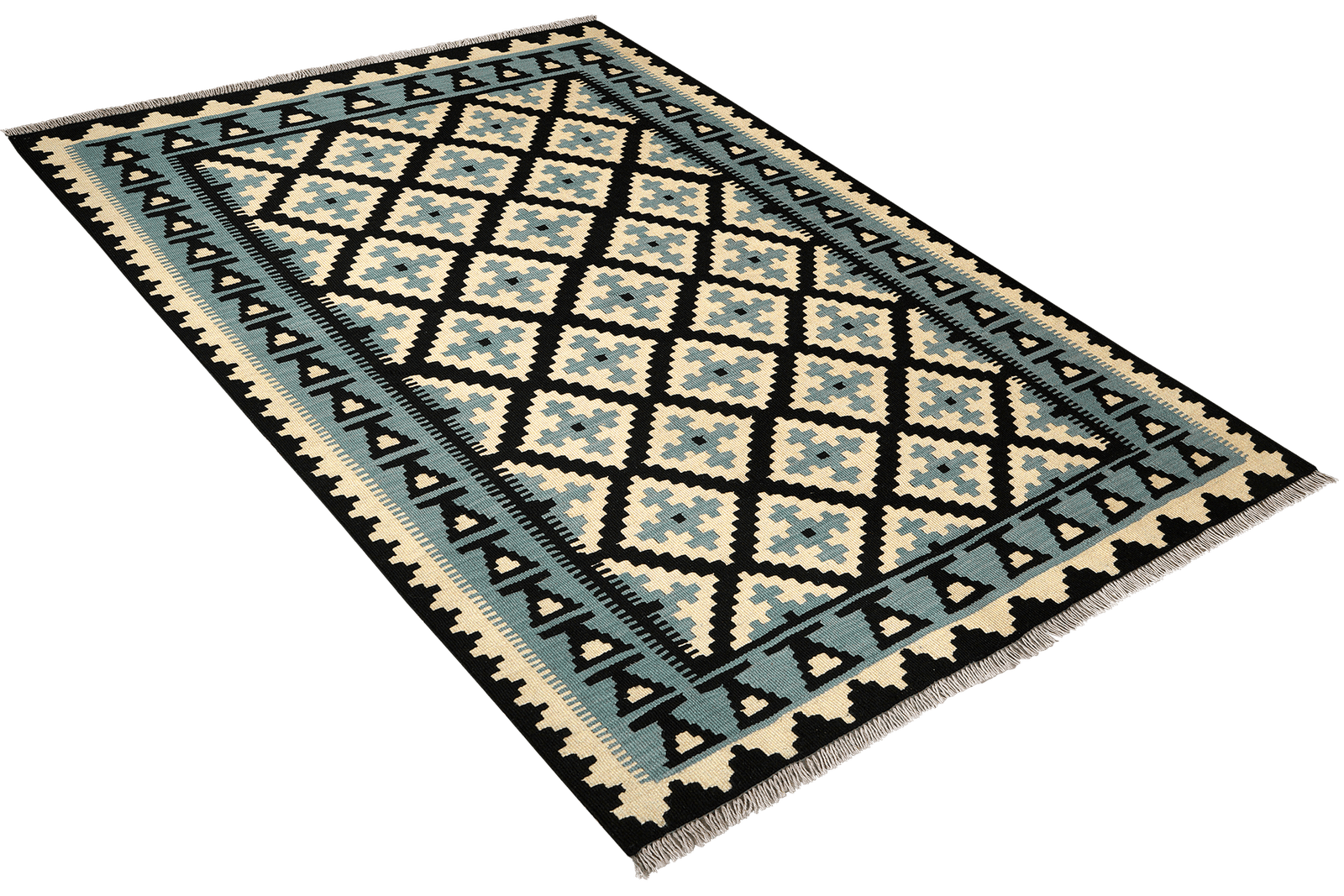 Kelim Gashgai — Handmade, 128x179 cm, Black, 100% Virgin Wool | View 4