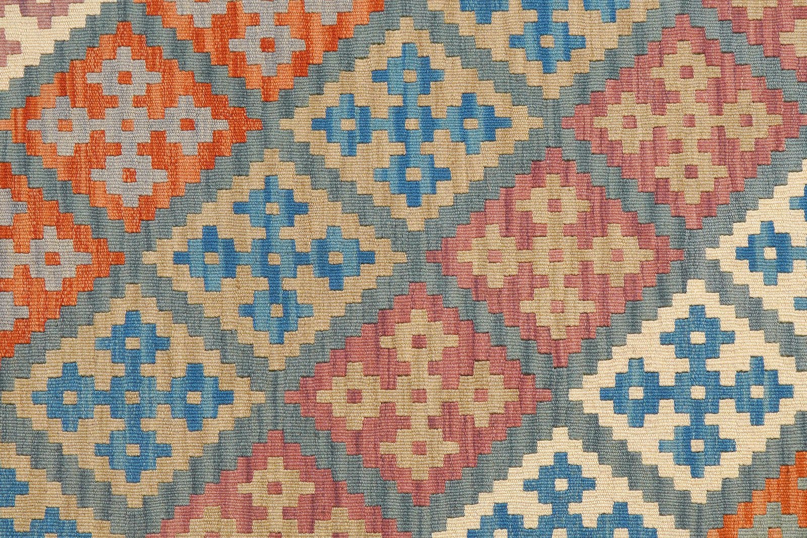 Kelim Gashgai — Handmade, 128x182 cm, Green, 100% Virgin Wool | View 5