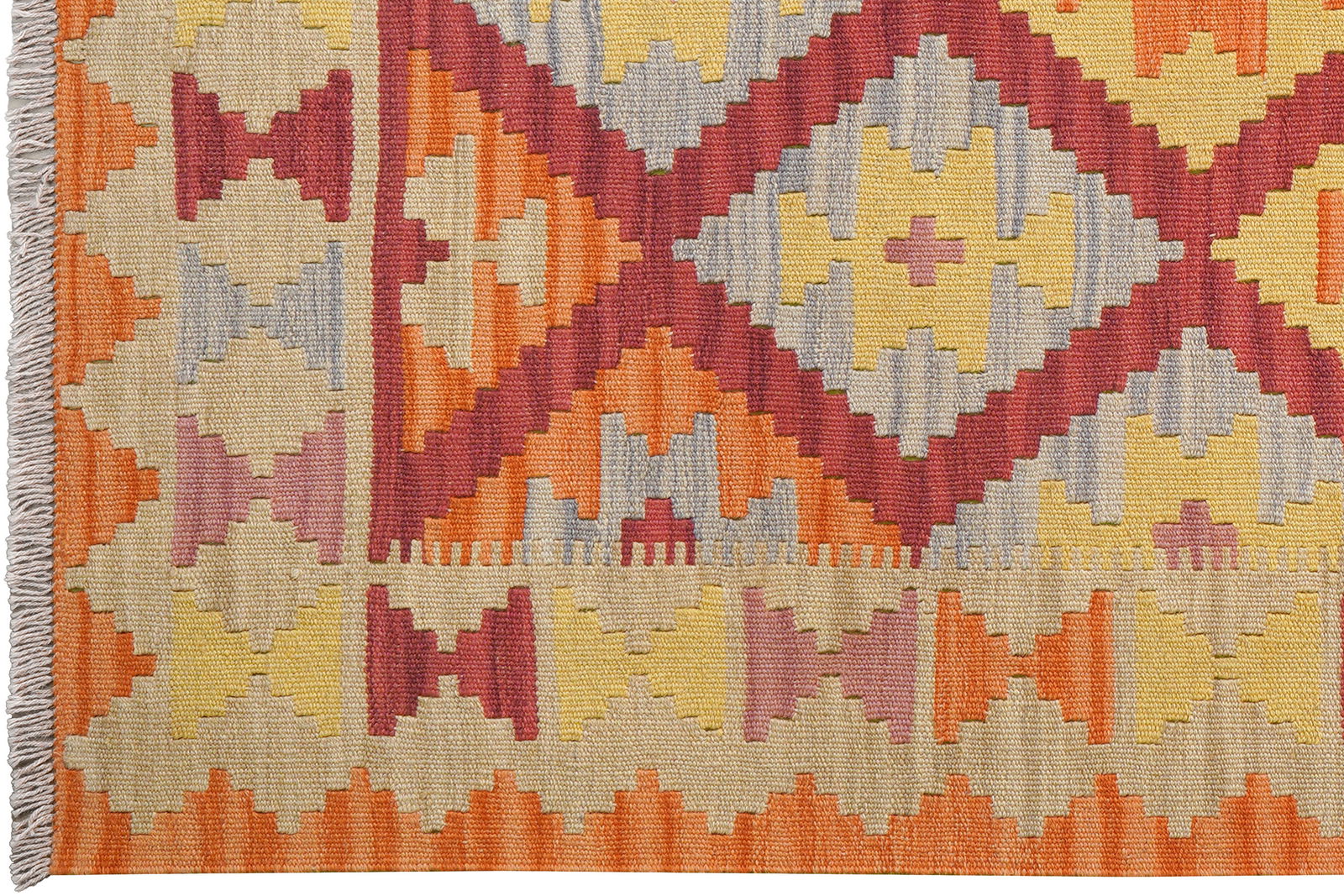 Kelim Gashgai — Handgefertigt, 197x129 cm, Beige, 100% Virgin Wool | View 4