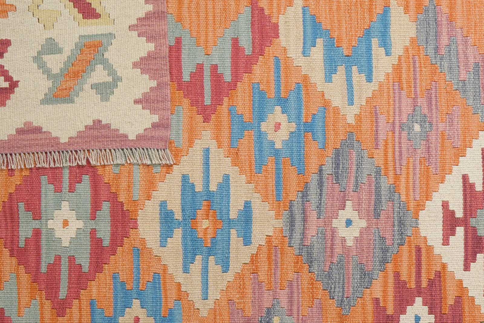 Kelim Gashgai — Handgefertigt, 240x171 cm, Beige, 100% Virgin Wool | View 7