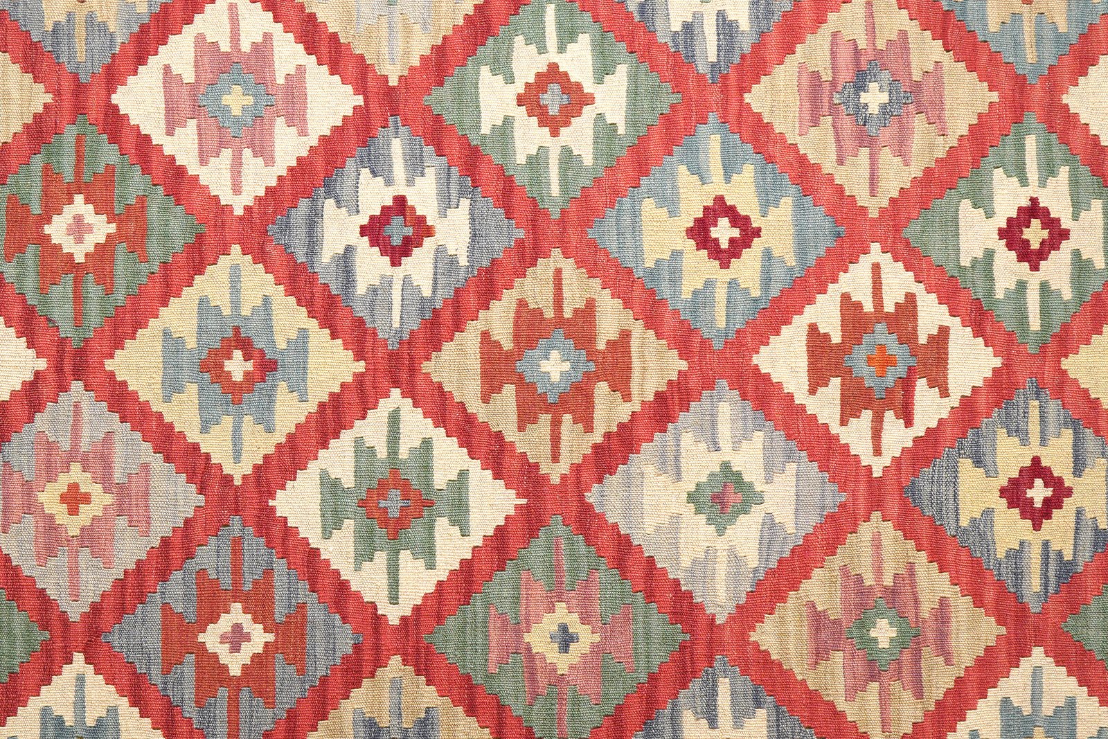 Kelim Gashgai — Handmade, 179x256 cm, Red, 100% Virgin Wool | View 5