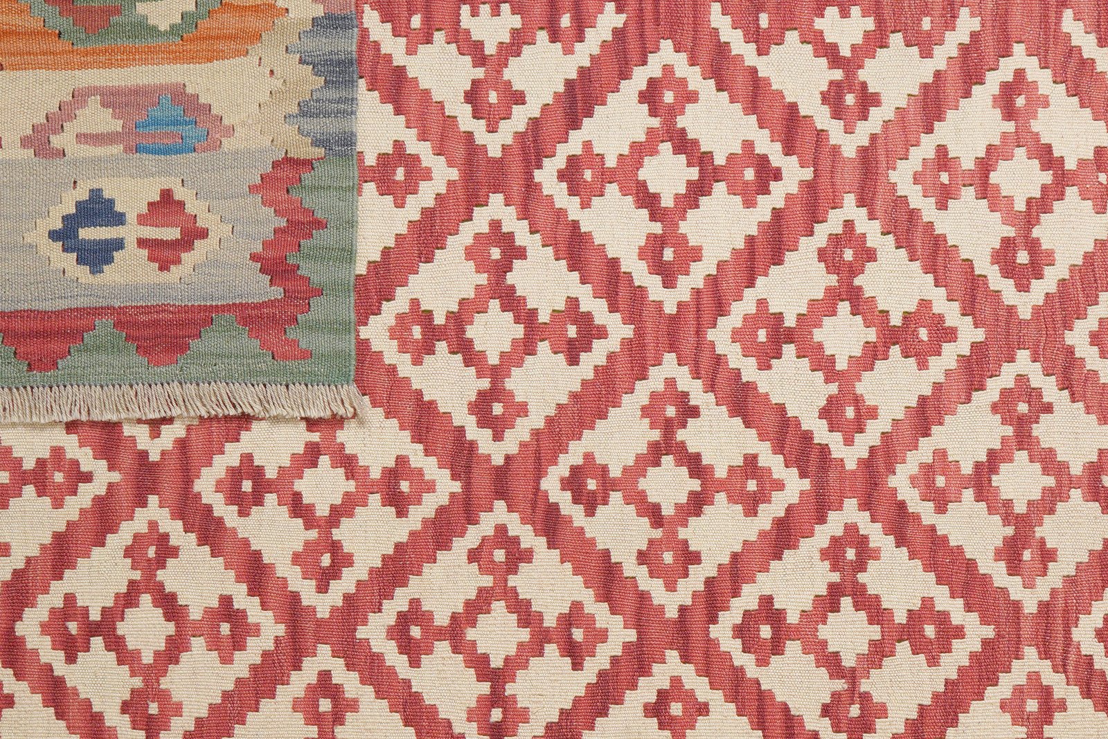 Kelim Gashgai — Handmade, 174x251 cm, Red, 100% Virgin Wool | View 6