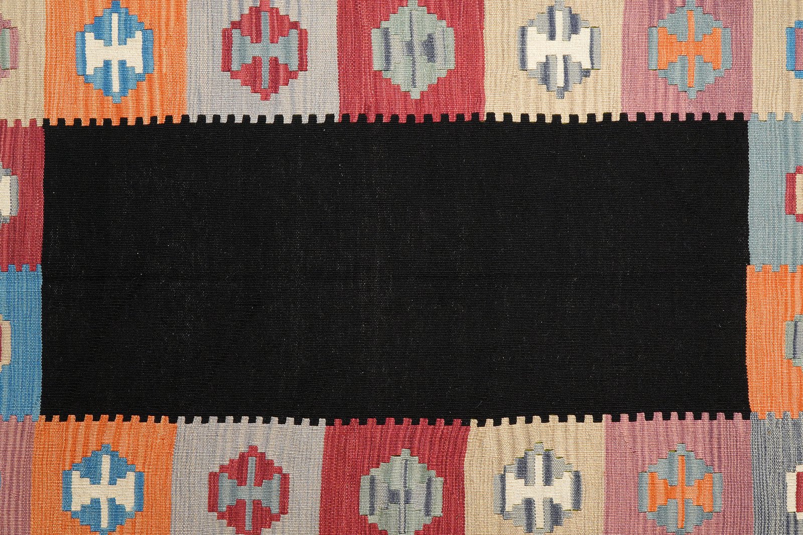 Kelim Gashgai — Handmade, 209x289 cm, Black, 100% Virgin Wool | View 5