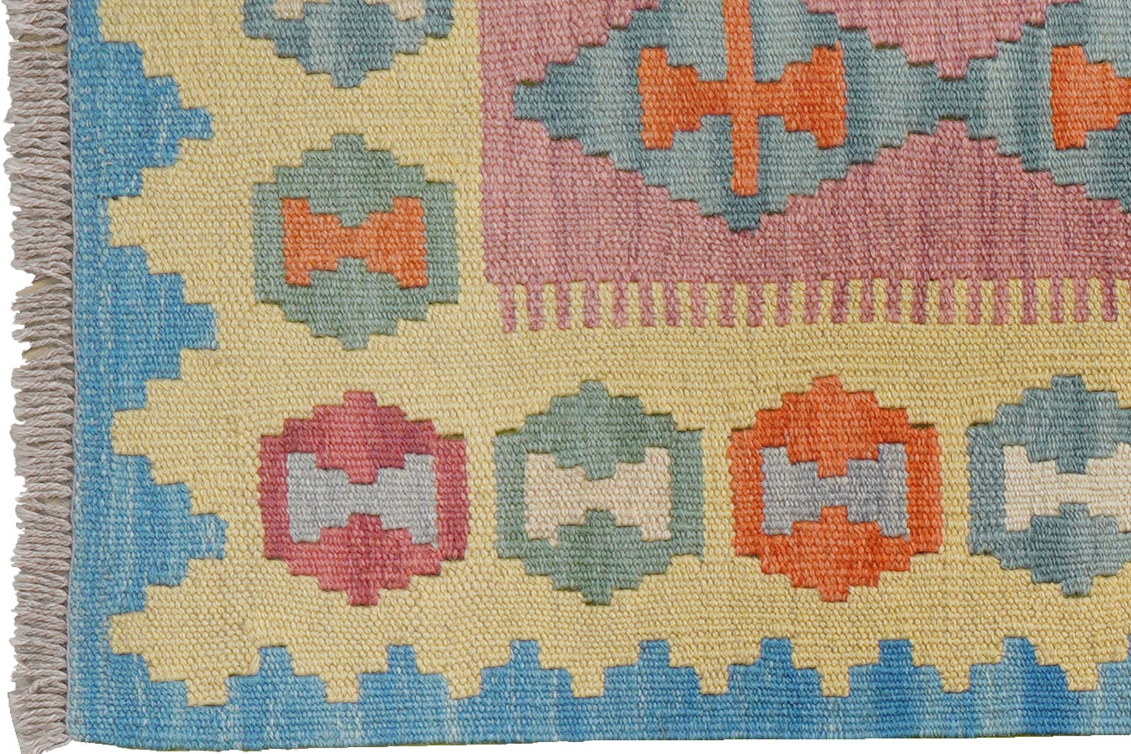 Kelim Gashgai — Handgefertigt, 239x64 cm, Gelb, 100% Virgin Wool | View 4