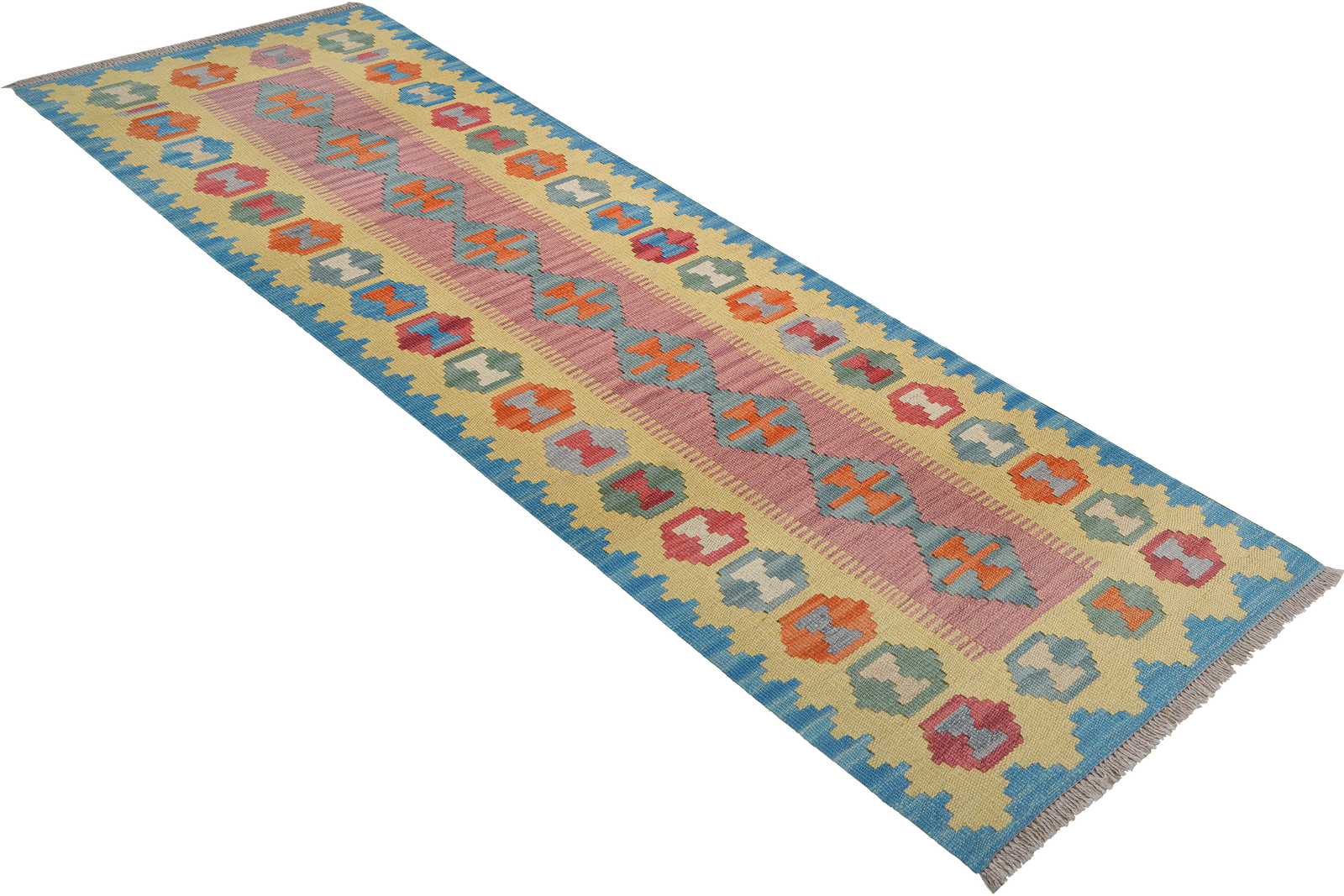 Kelim Gashgai — Handgefertigt, 239x64 cm, Gelb, 100% Virgin Wool | View 5