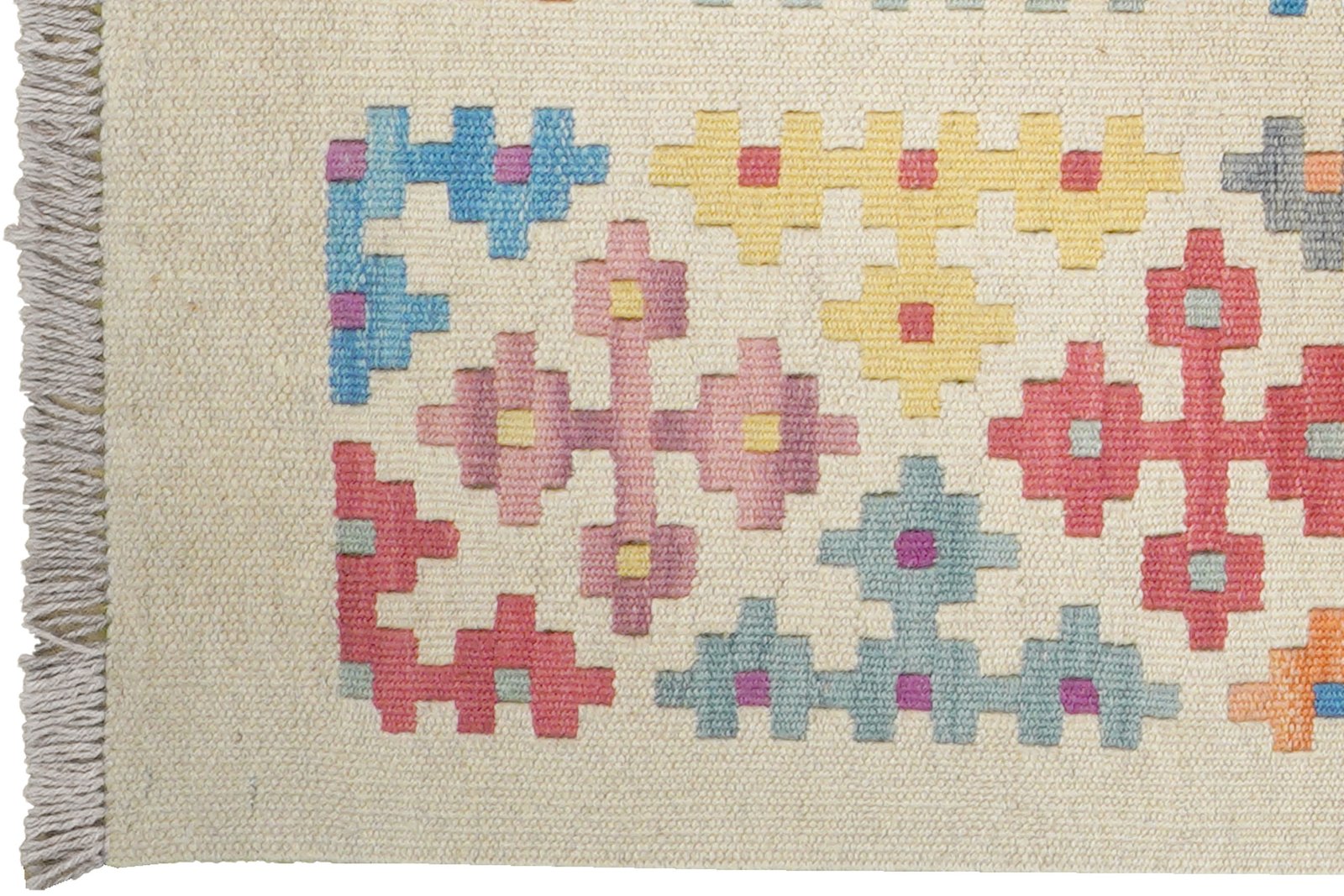 Kelim Gashgai — Handmade, 63x236 cm, Beige, 100% Virgin Wool | View 3