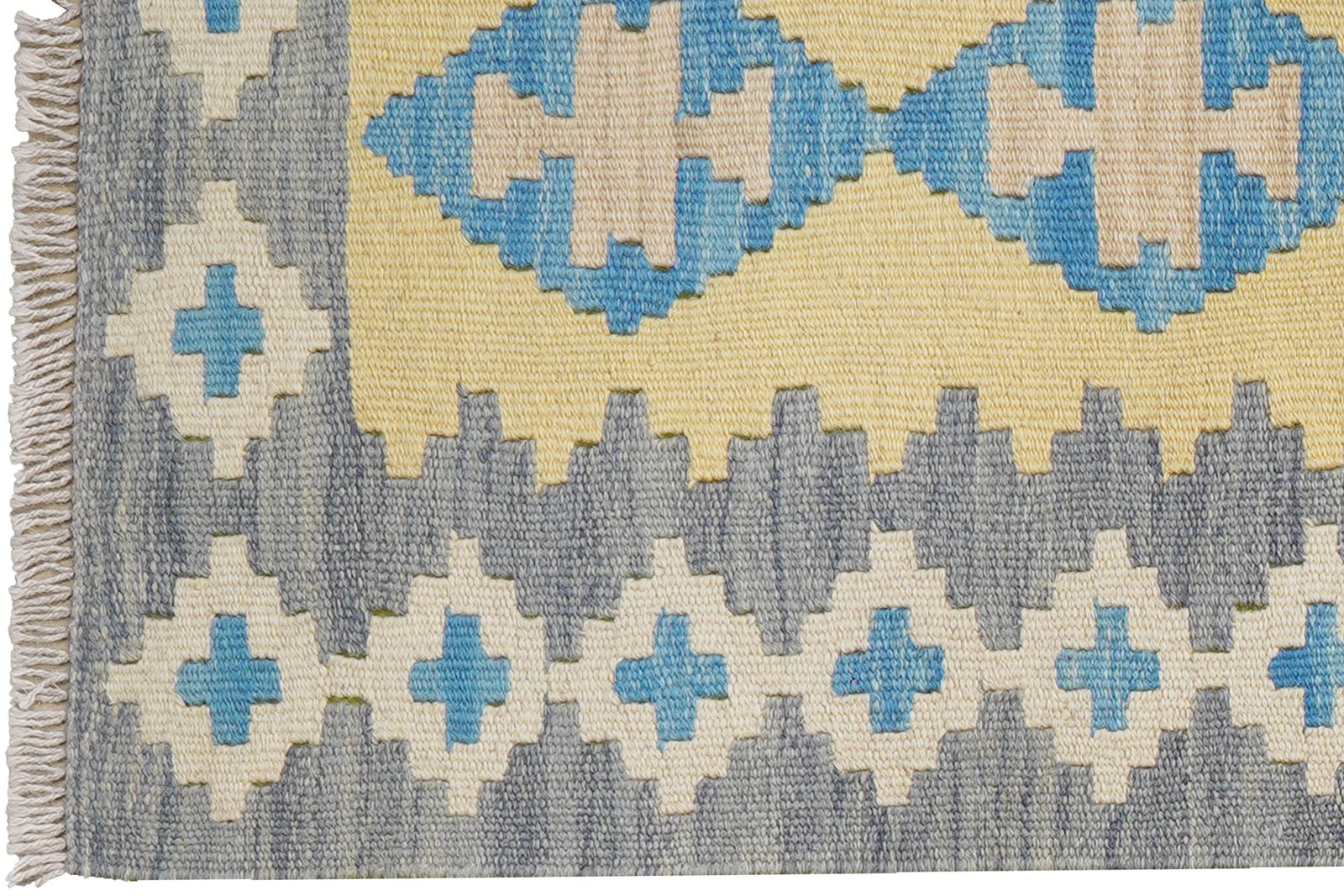 Kelim Gashgai — Handmade, 60x191 cm, Yellow, 100% Virgin Wool | View 3