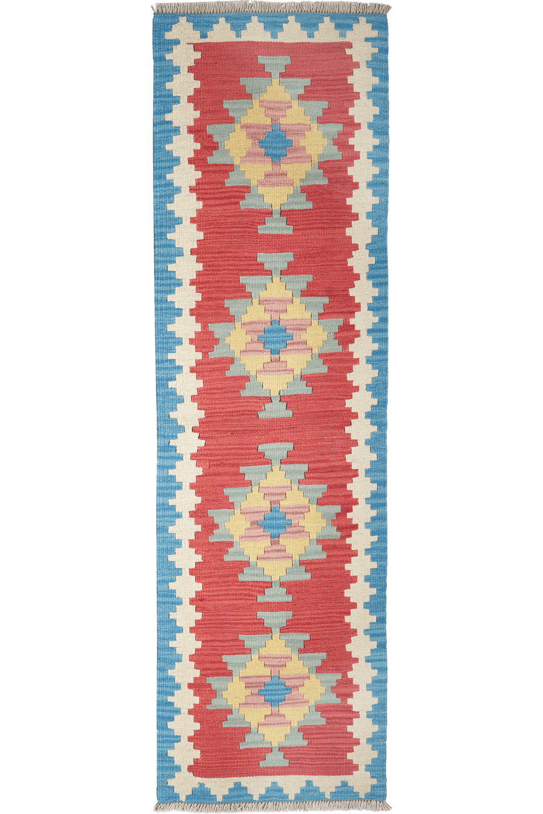 Kelim Gashgai — Handmade, 57x194 cm, Red, 100% Virgin Wool | Main view