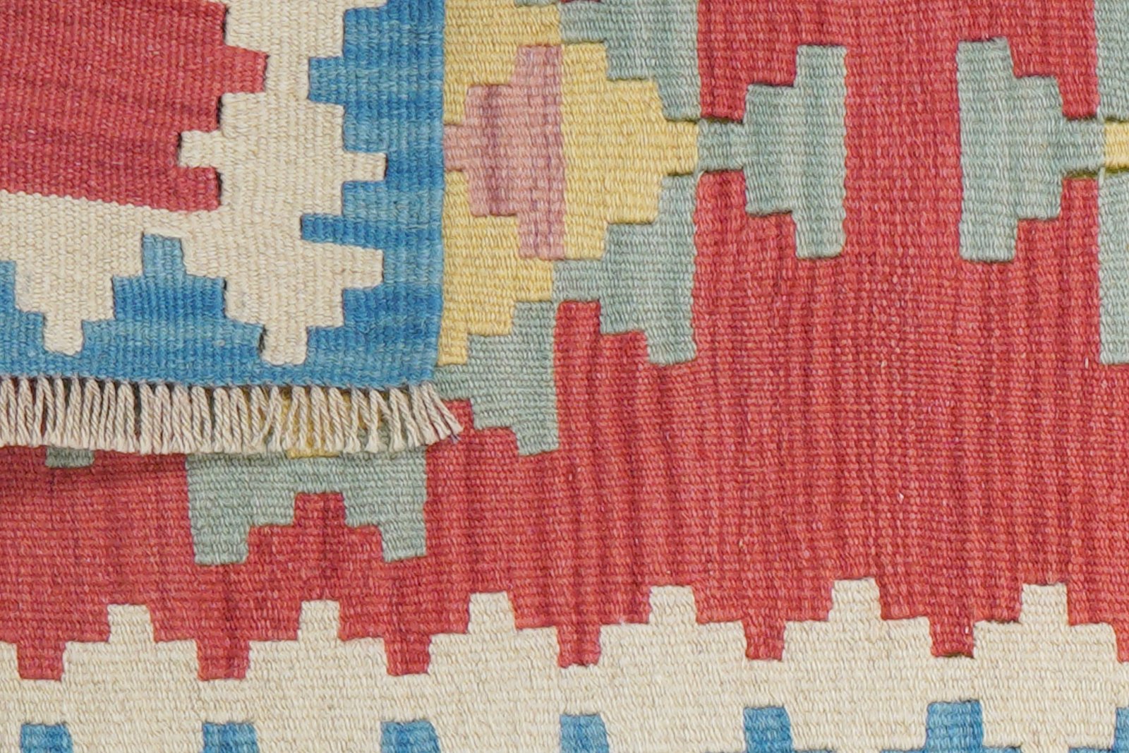 Kelim Gashgai — Handmade, 57x194 cm, Red, 100% Virgin Wool | View 6