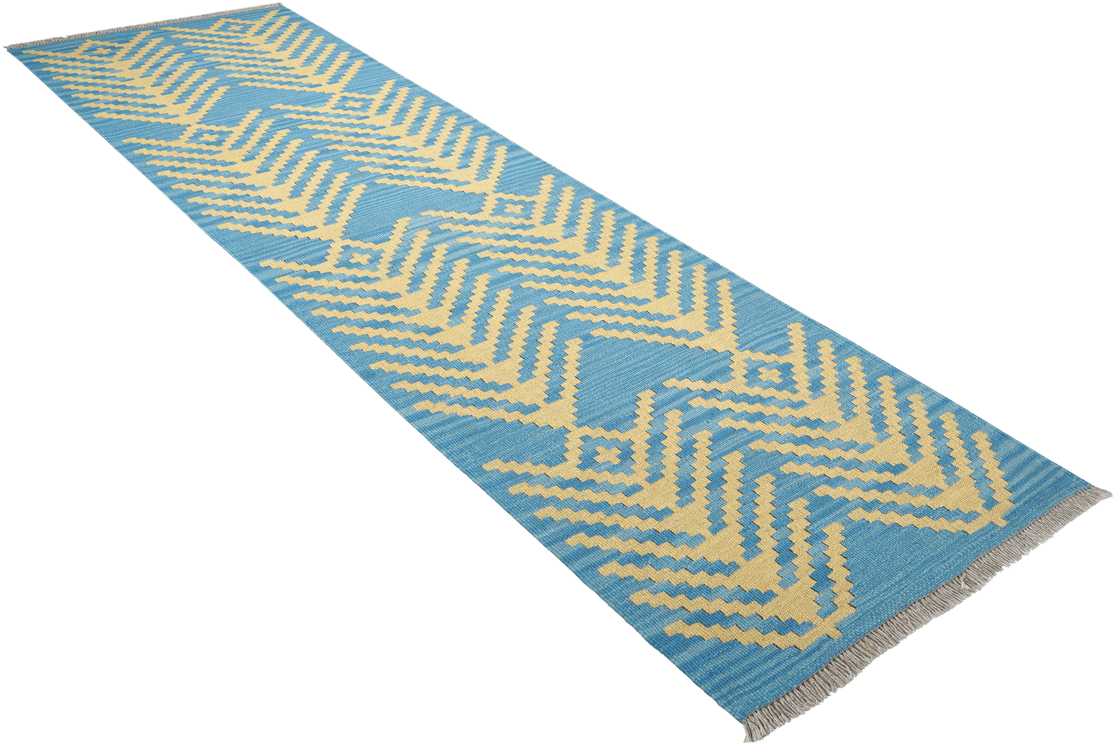 Kelim Gashgai — Handmade, 63x206 cm, Blue, 100% Virgin Wool | View 4