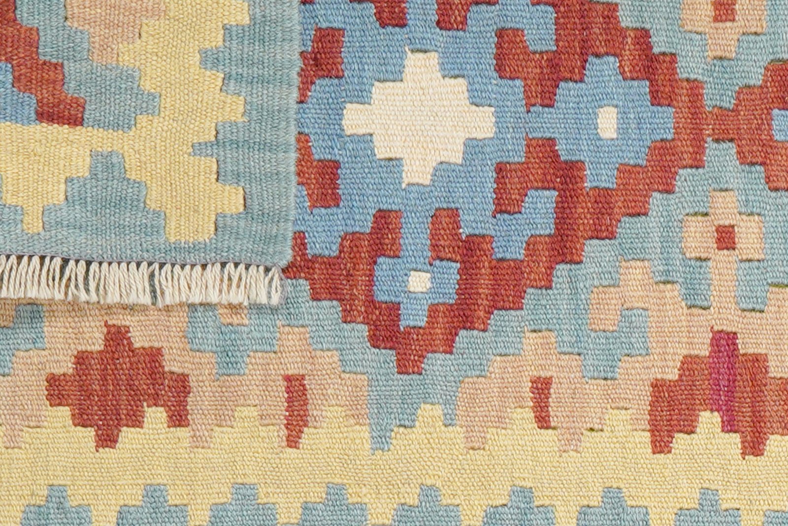 Kelim Gashgai — Handmade, 55x193 cm, Red, 100% Virgin Wool | View 6