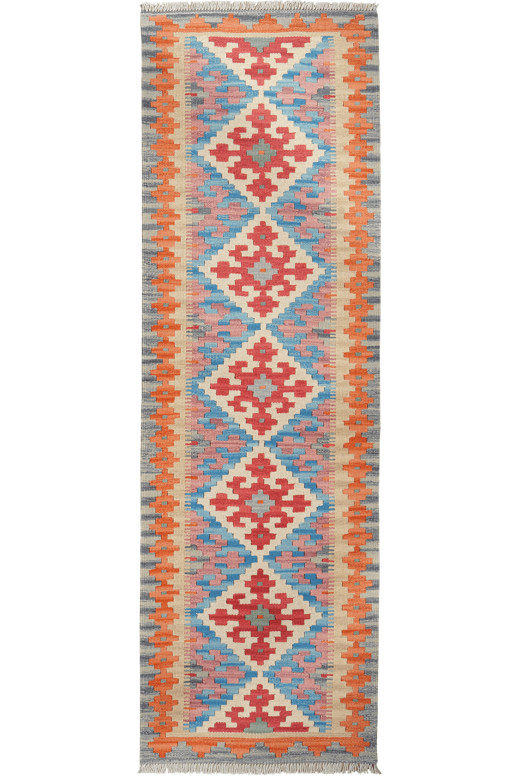 Kelim Gashgai — Handmade, 59x191 cm, Beige, 100% Virgin Wool | Main view