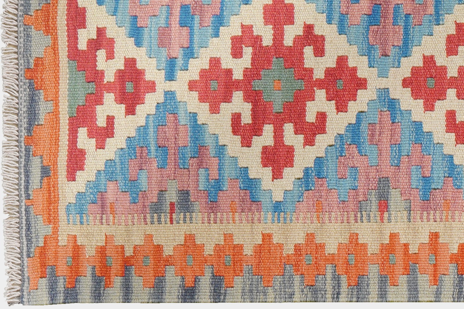 Kelim Gashgai — Handmade, 59x191 cm, Beige, 100% Virgin Wool | View 3