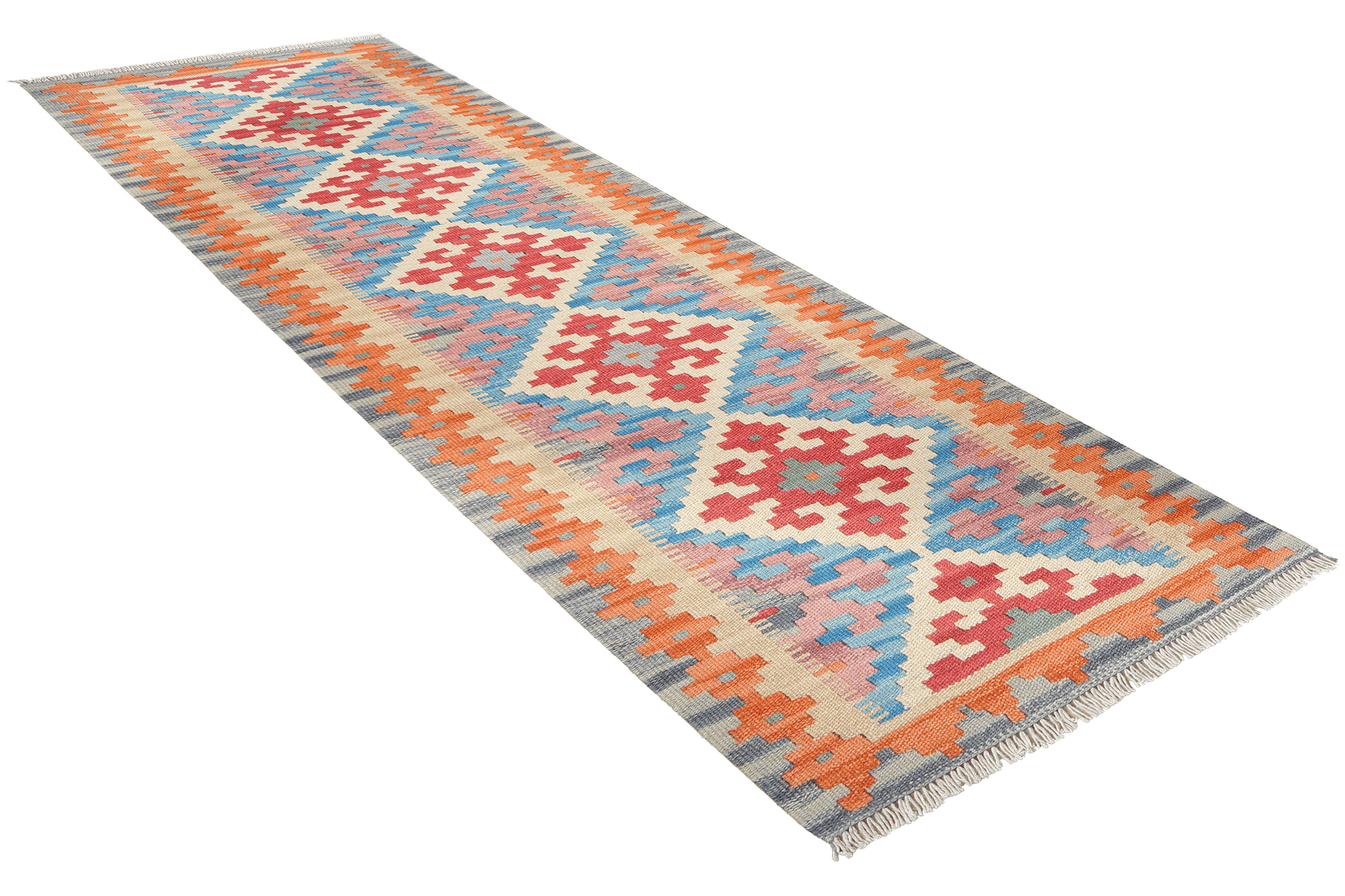 Kelim Gashgai — Handmade, 59x191 cm, Beige, 100% Virgin Wool | View 4