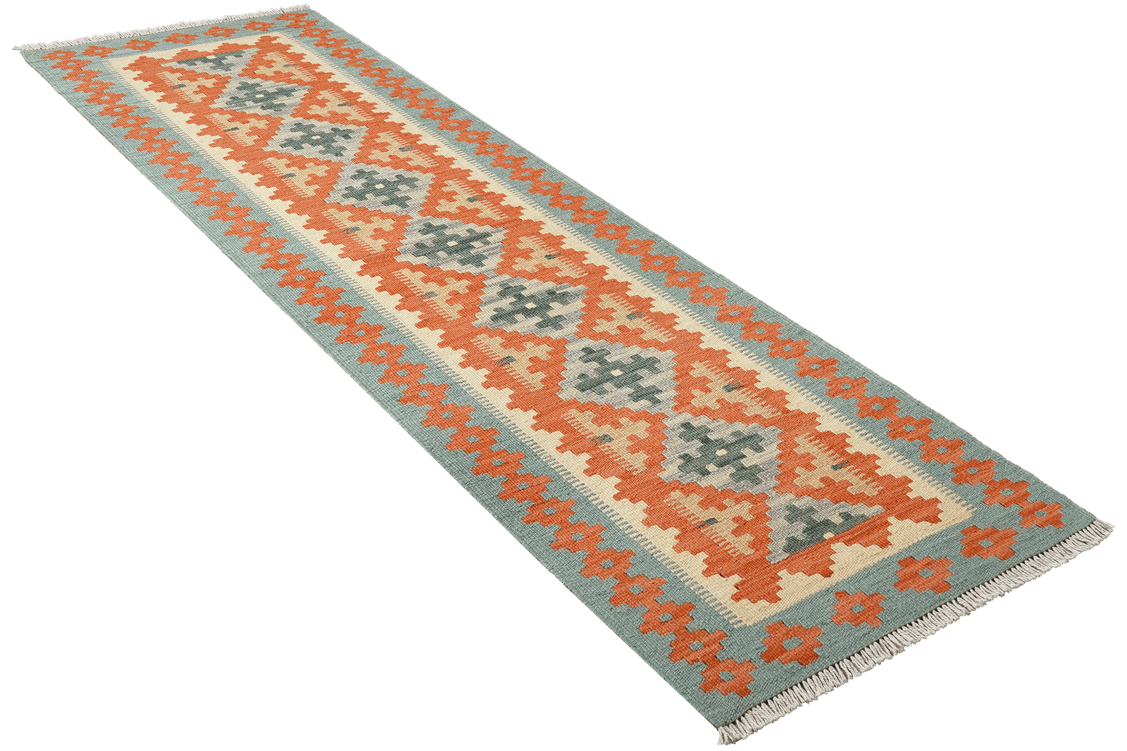 Kelim Gashgai — Handmade, 58x203 cm, Red, 100% Virgin Wool | View 4