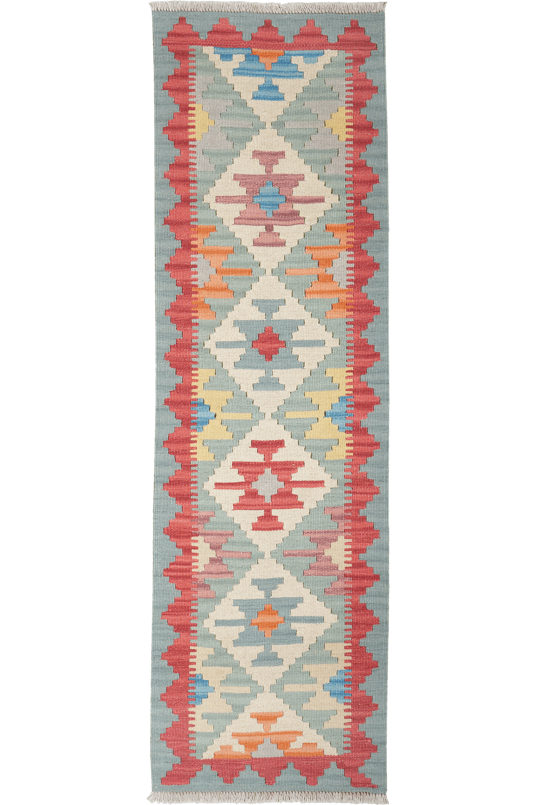Kelim Gashgai — Handmade, 55x186 cm, Beige, 100% Virgin Wool | Main view