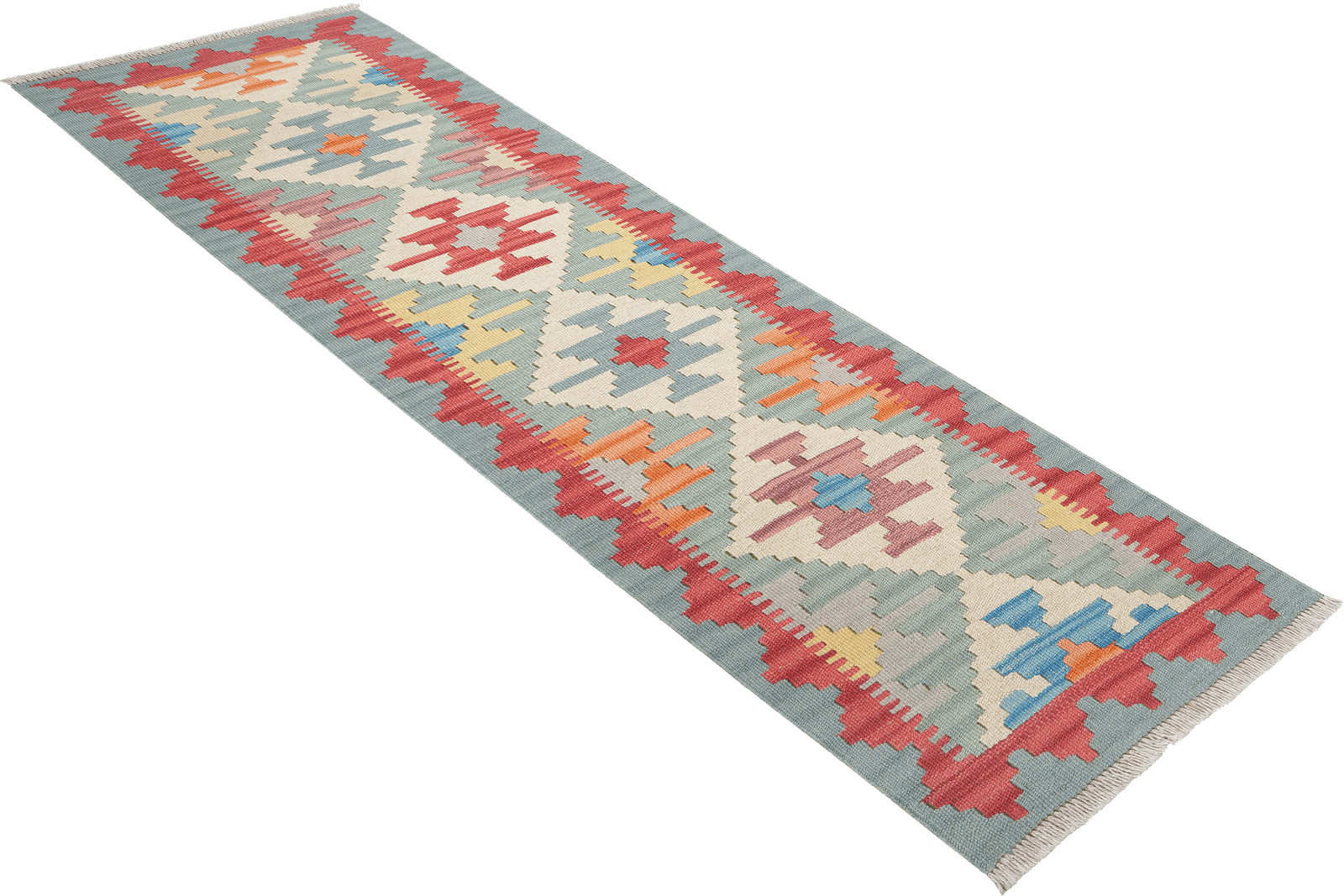 Kelim Gashgai — Handmade, 55x186 cm, Beige, 100% Virgin Wool | View 4