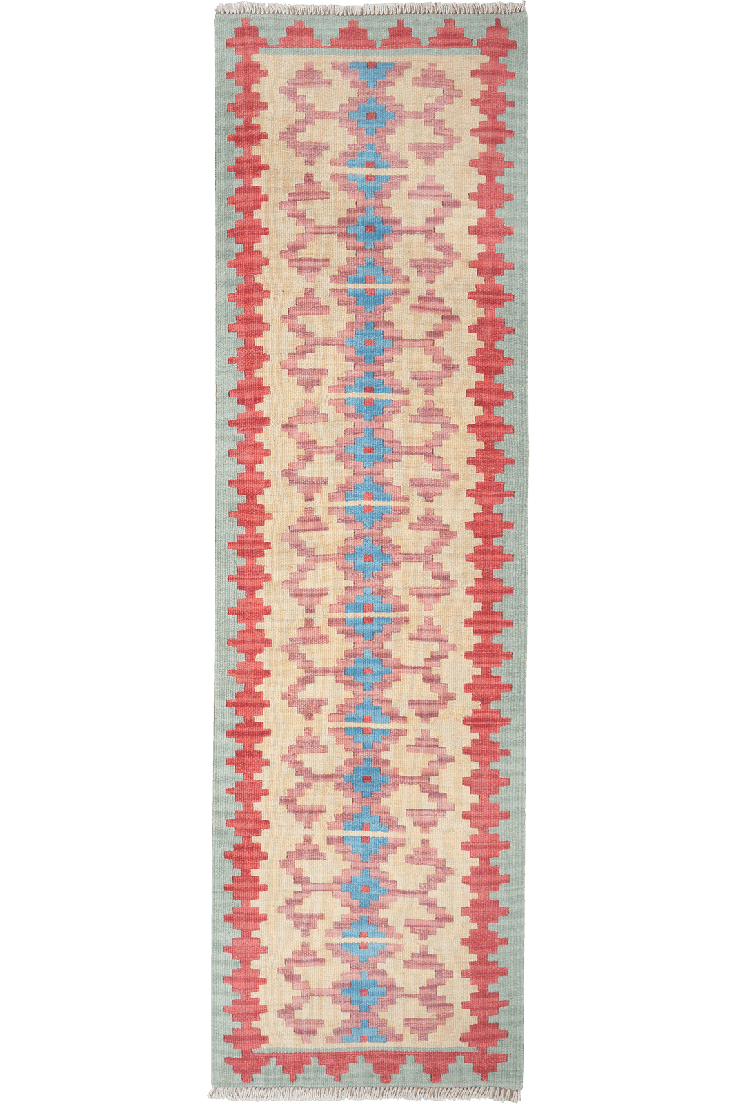 Kelim Gashgai — Handmade, 58x202 cm, Beige, 100% Virgin Wool | Main view