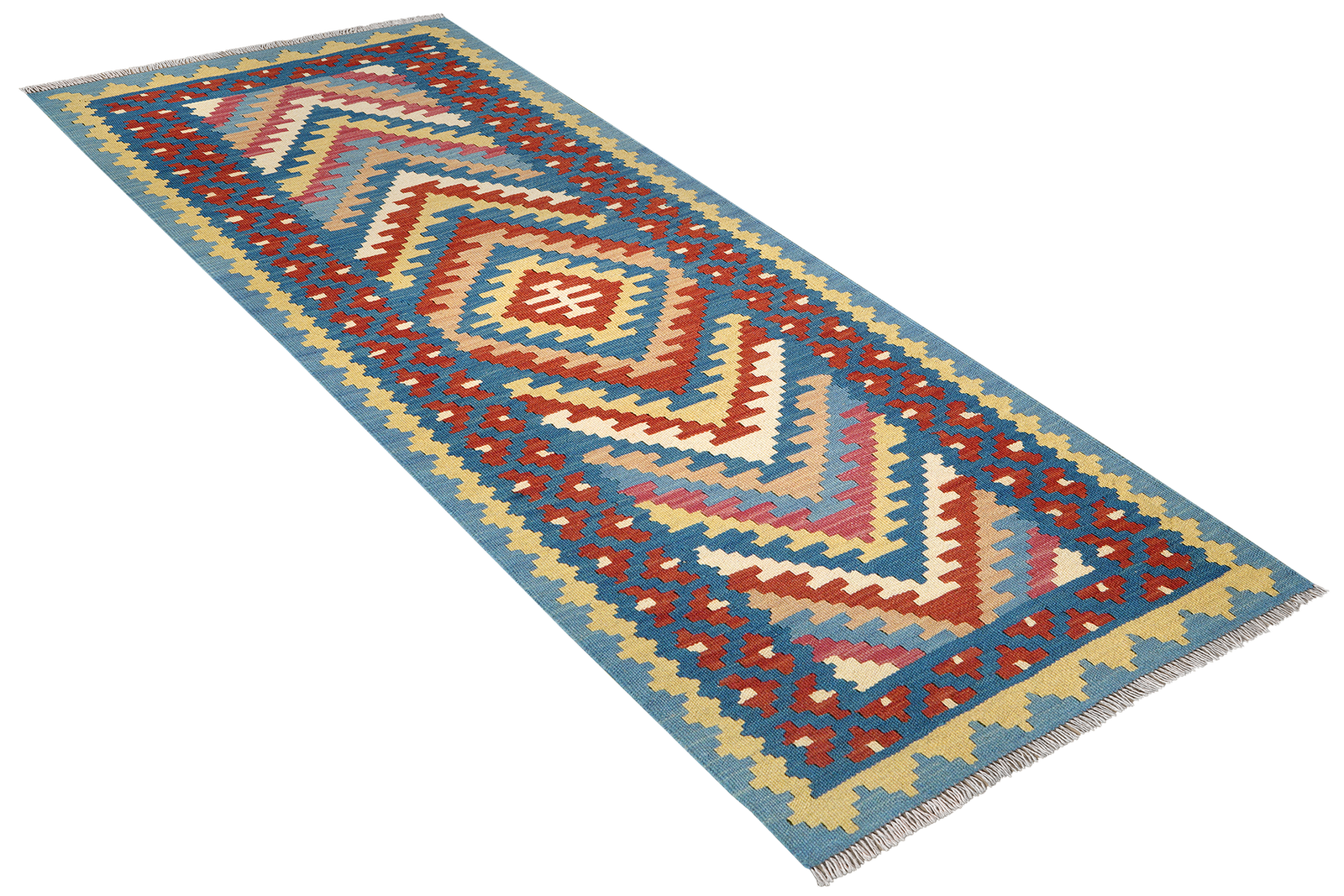 Kelim Gashgai — Handgefertigt, 192x83 cm, Blau, 100% Virgin Wool | View 5