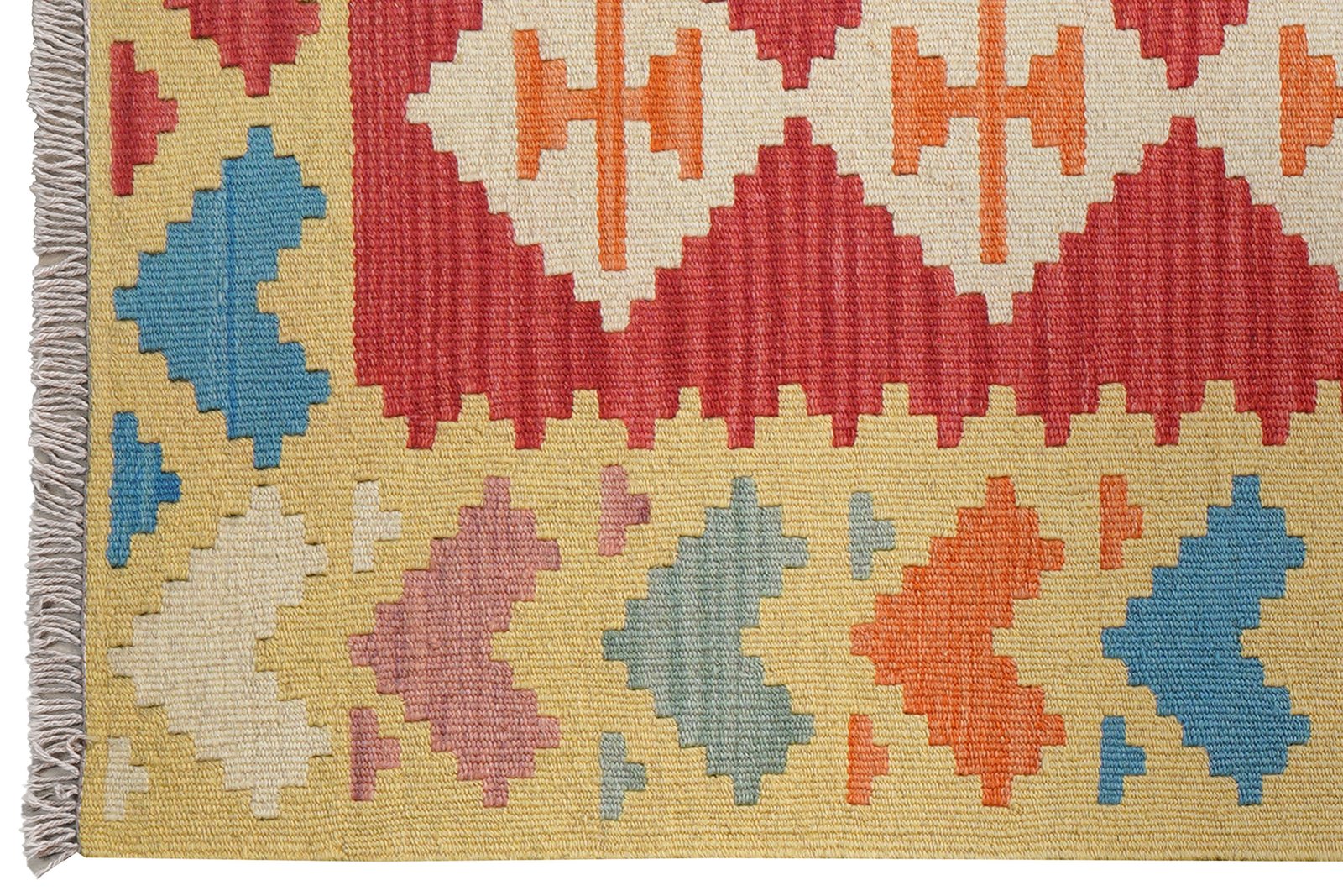 Kelim Gashgai — Handmade, 81x194 cm, Red, 100% Virgin Wool | View 3