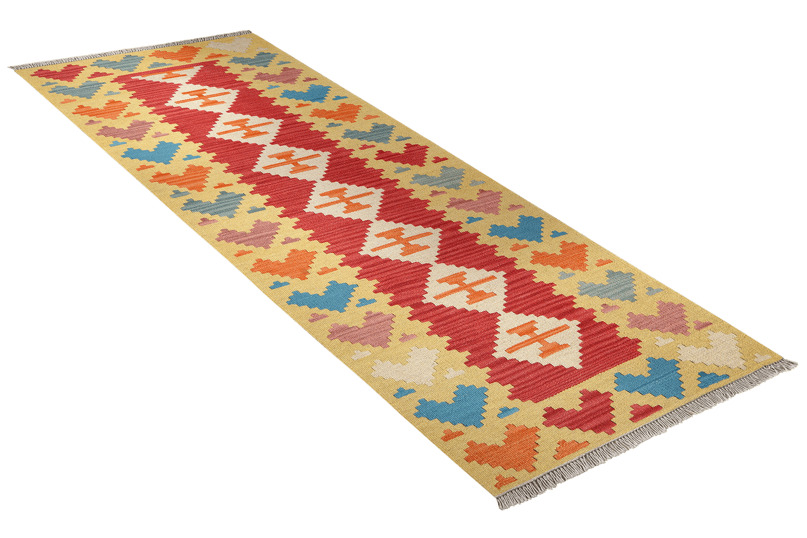 Kelim Gashgai — Handmade, 81x194 cm, Red, 100% Virgin Wool | View 4