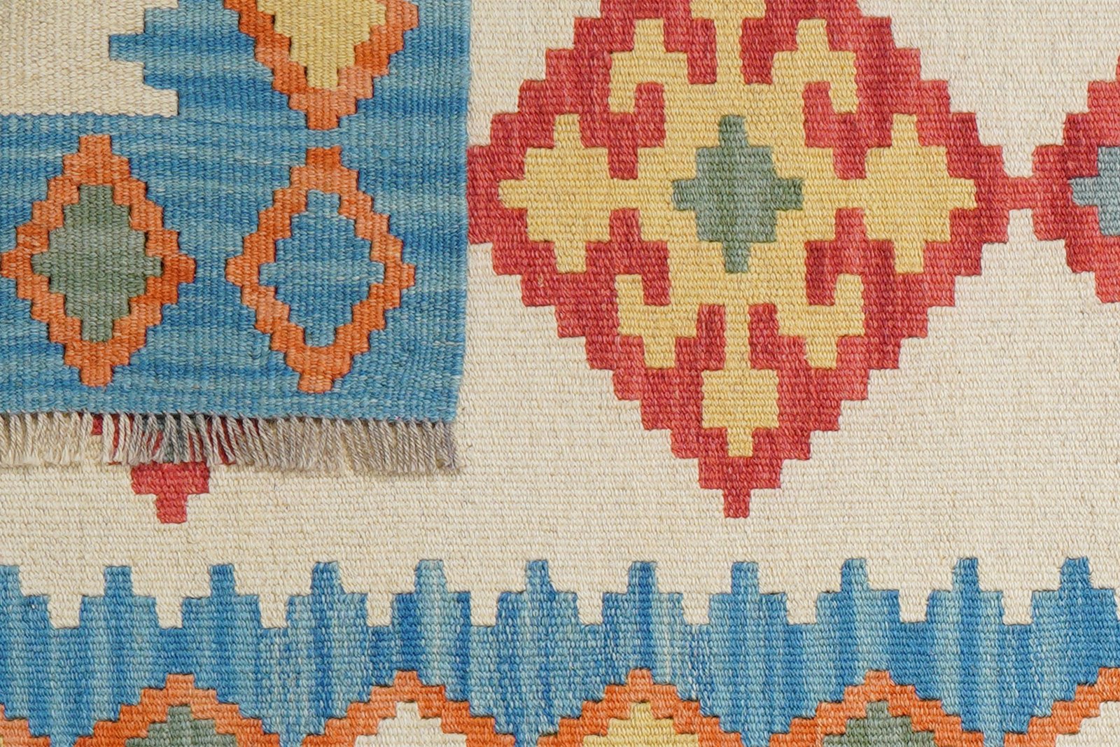 Kelim Gashgai — Handmade, 79x200 cm, Beige, 100% Virgin Wool | View 6