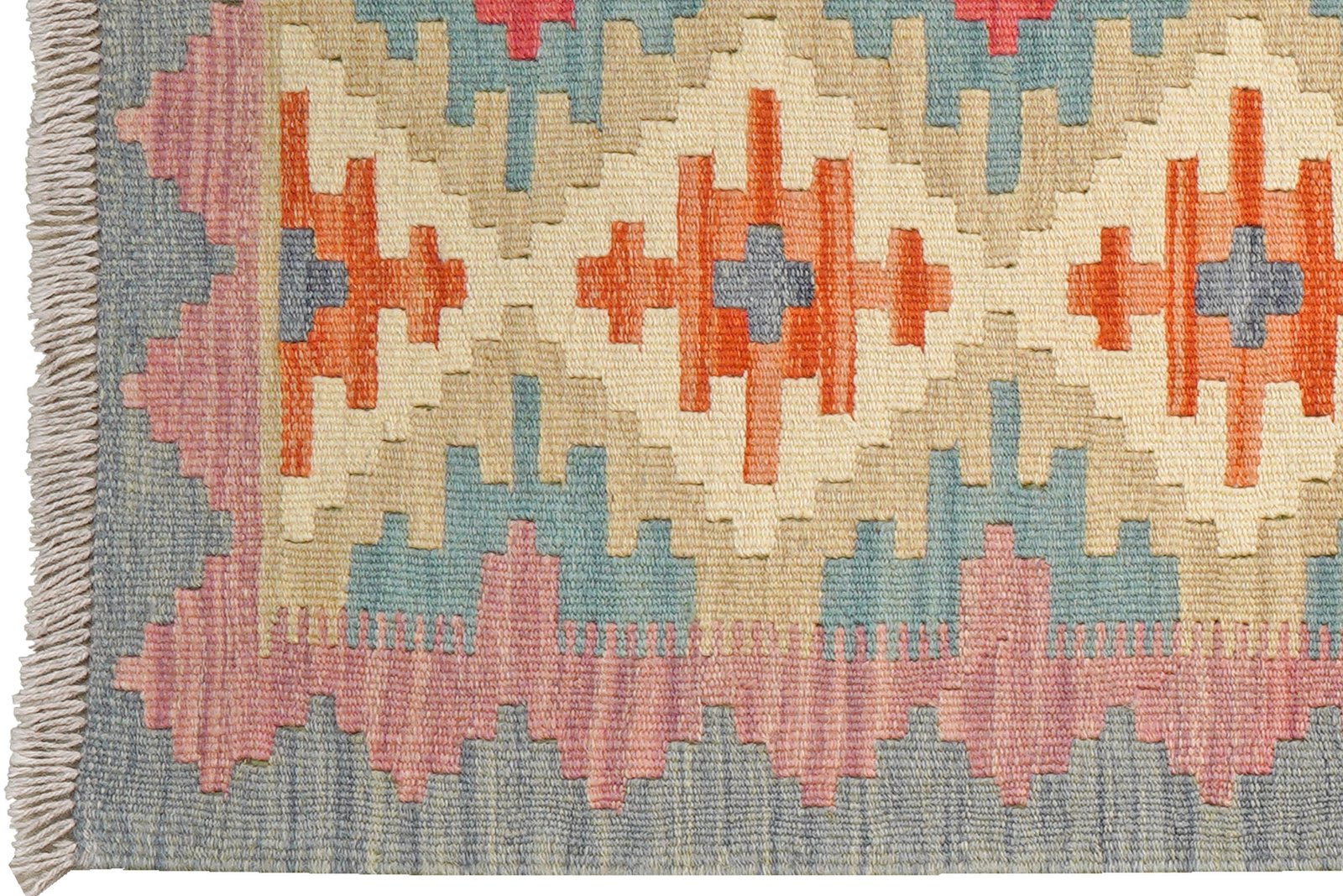 Kelim Gashgai — Handmade, 83x250 cm, Beige, 100% Virgin Wool | View 3